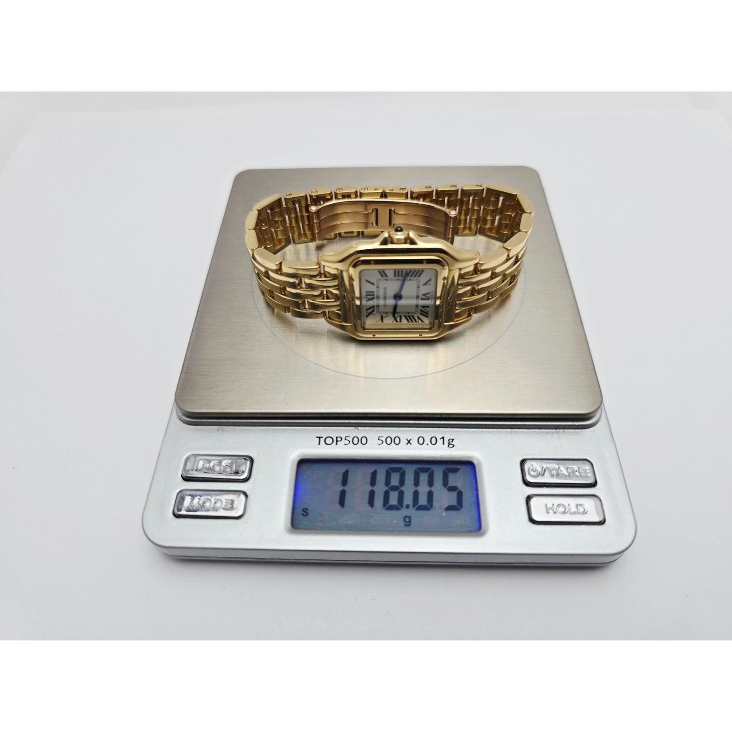 Cartier Panthere 18k Yellow Gold 27mm Silver Roman Dial WGPN0009 4014 Watch