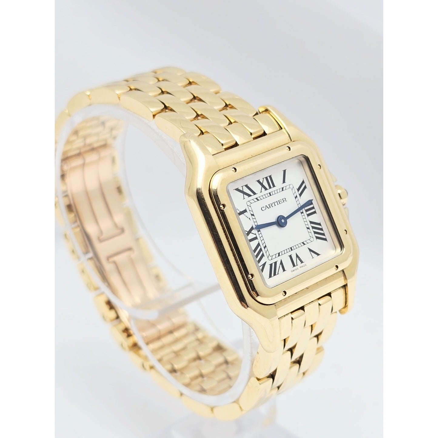 Cartier Panthere 18k Yellow Gold 27mm Silver Roman Dial WGPN0009 4014 Watch