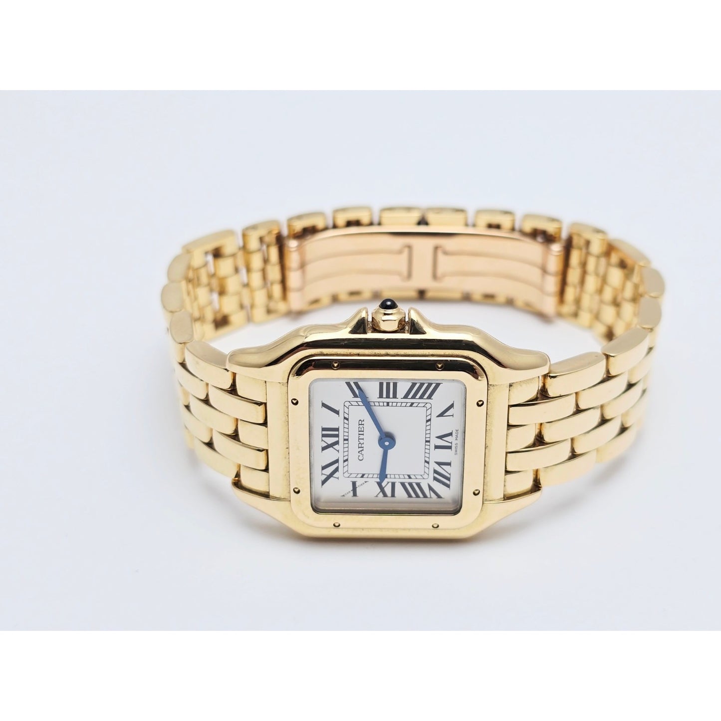 Cartier Panthere 18k Yellow Gold 27mm Silver Roman Dial WGPN0009 4014 Watch