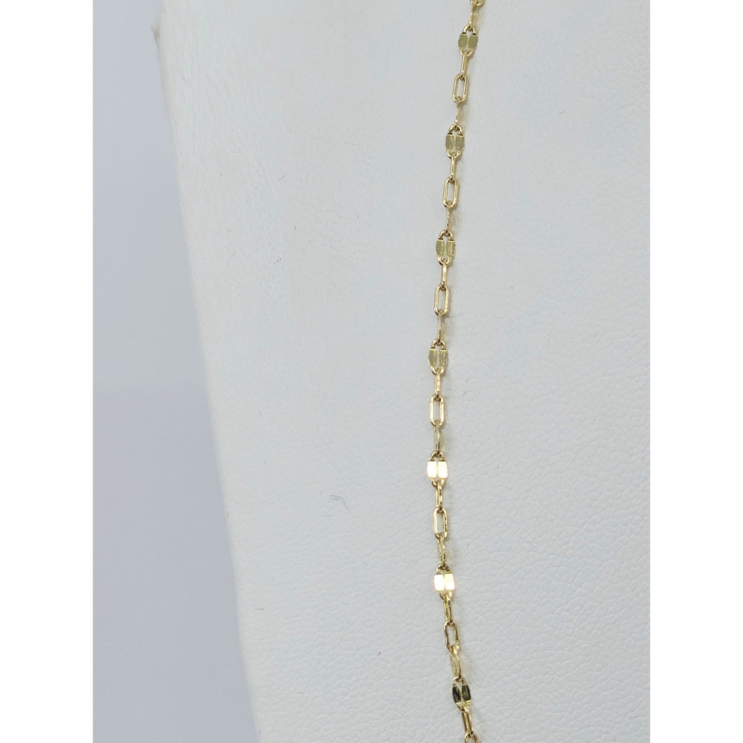 14K Yellow Gold Mirror Anchor Cable Link Chain Necklace