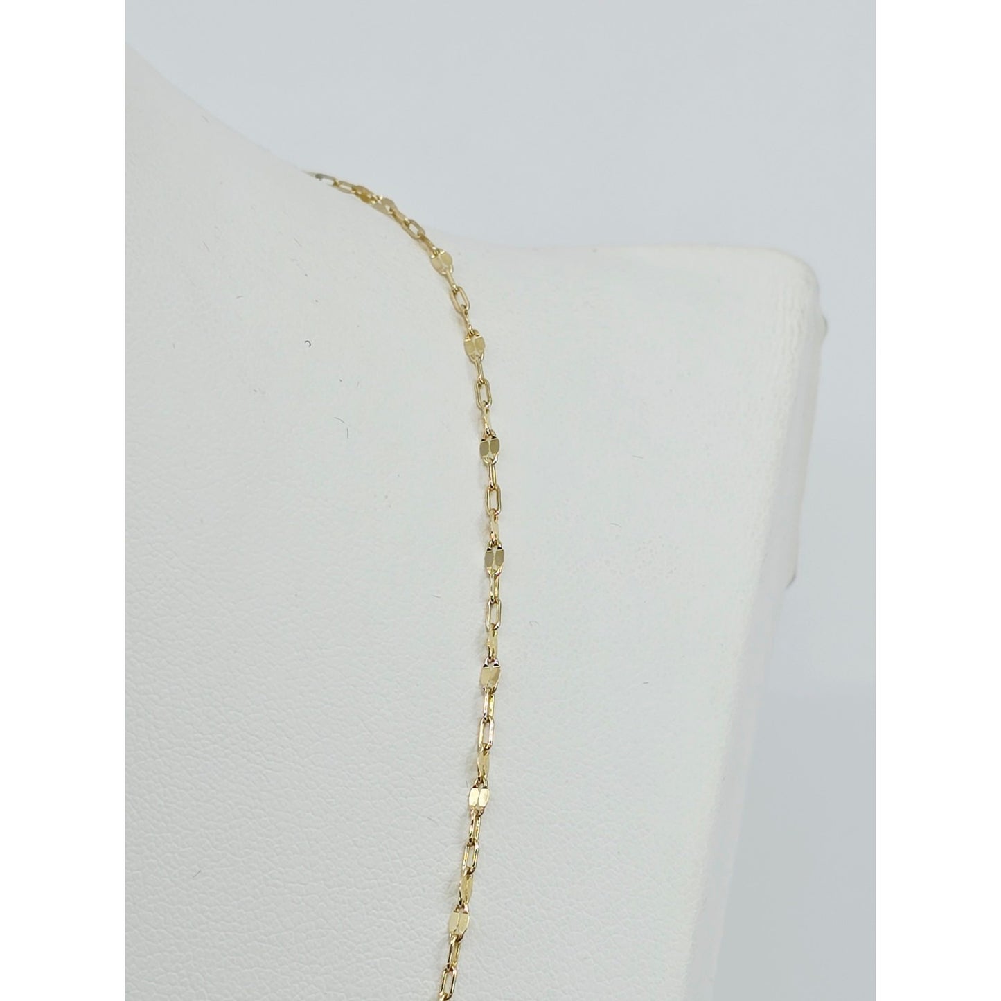 14K Yellow Gold Mirror Anchor Cable Link Chain Necklace