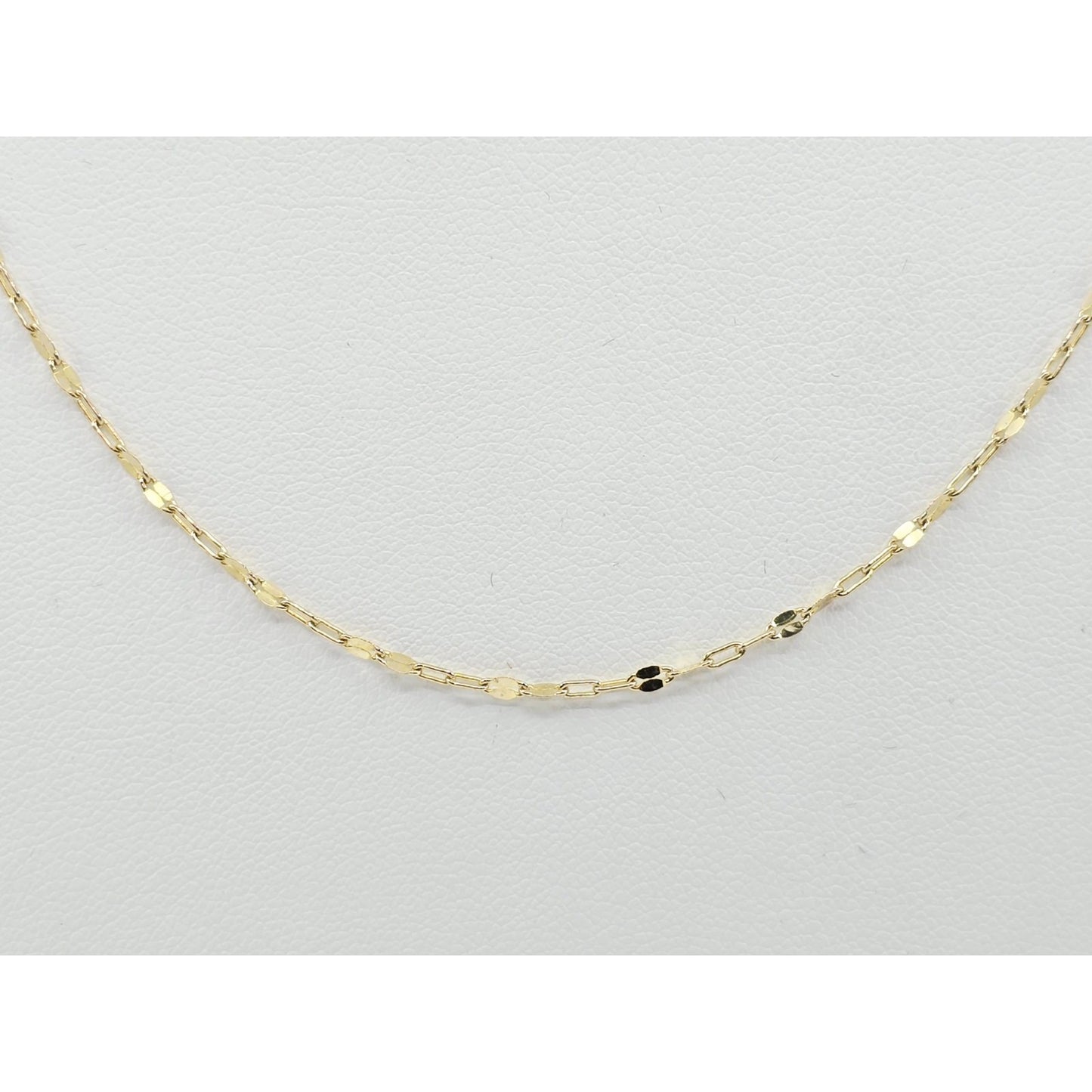 14K Yellow Gold Mirror Anchor Cable Link Chain Necklace