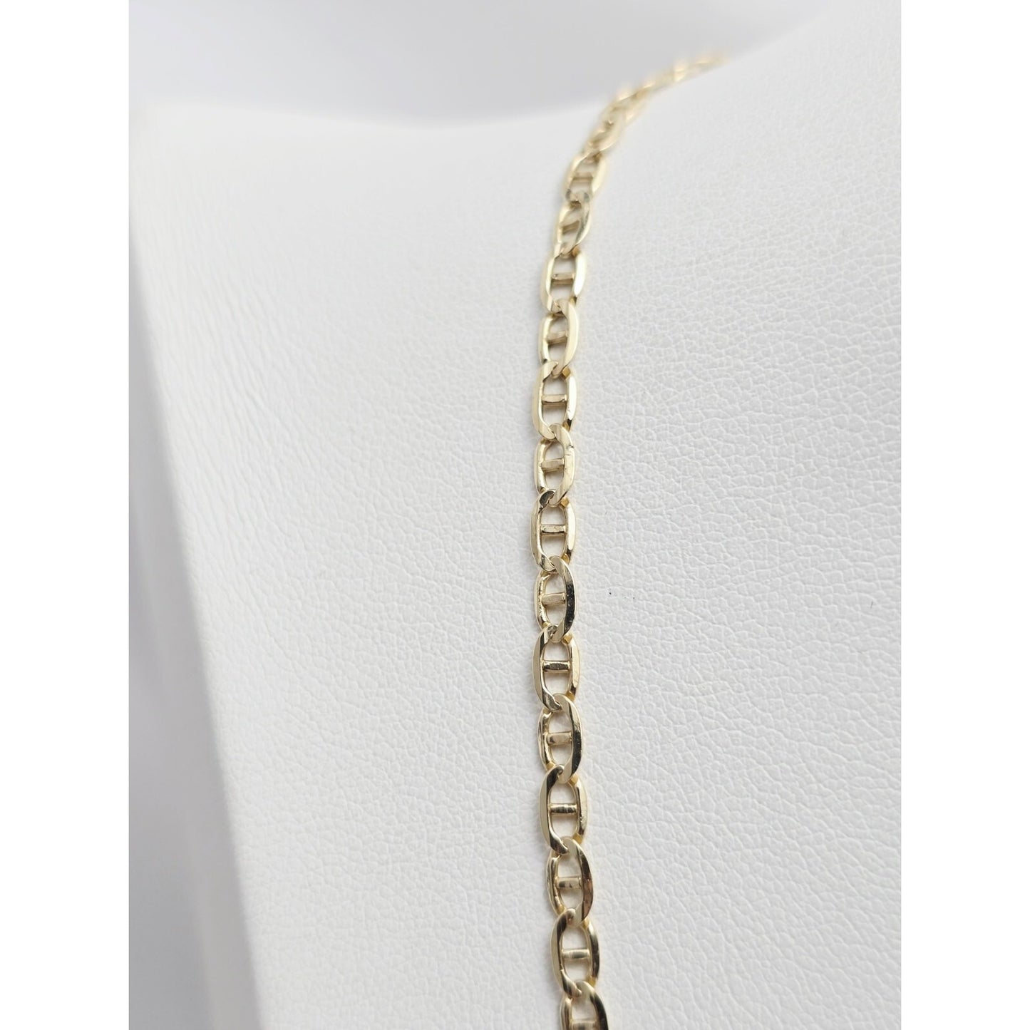 10K Yellow Gold Mariner Link Chain Necklace Italy