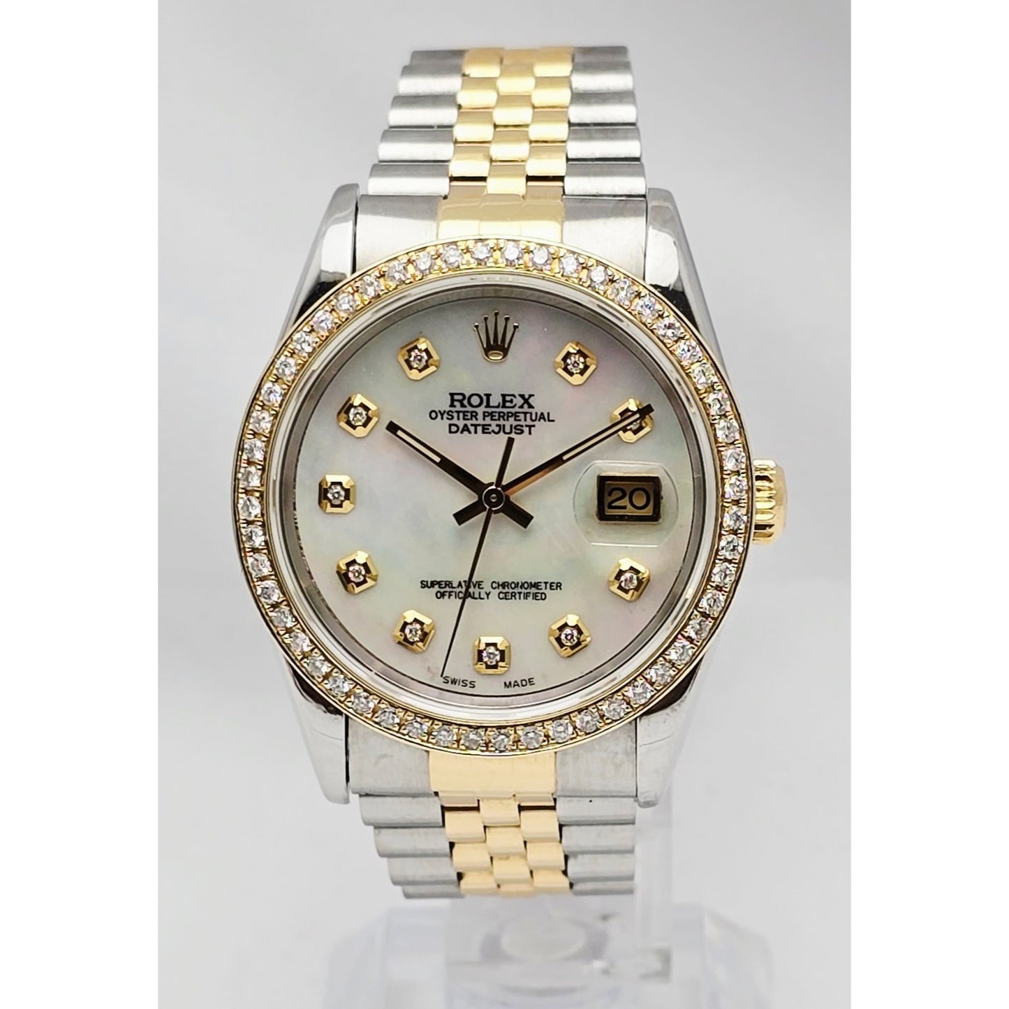 1996 Rolex 16233 36mm Mother of Pearl Dial Diamond Bezel 18K Jubilee & Steel