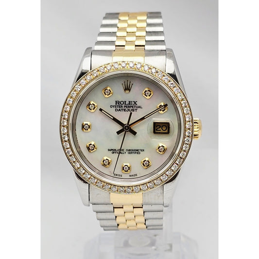 1996 Rolex 16233 36mm Mother of Pearl Dial Diamond Bezel 18K Jubilee & Steel