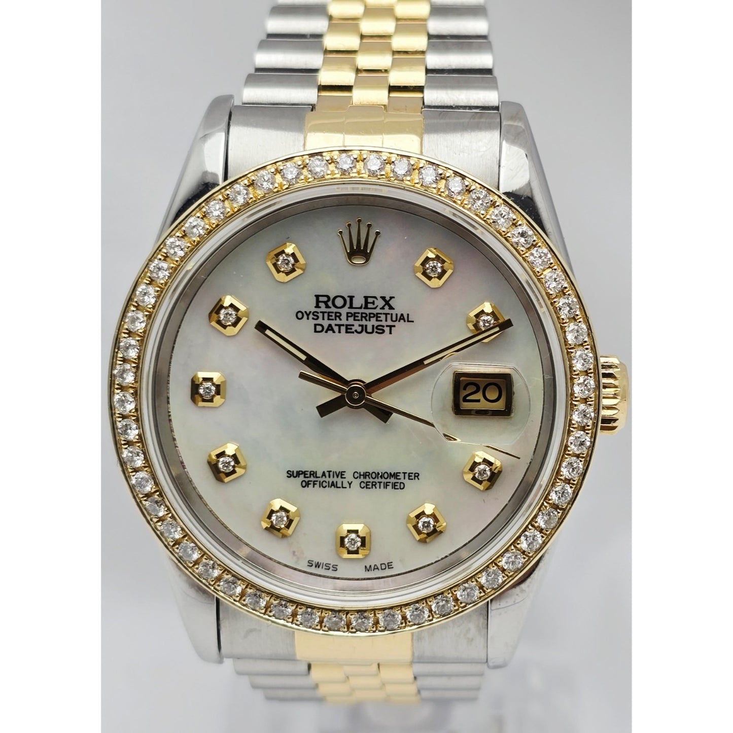 1996 Rolex 16233 36mm Mother of Pearl Dial Diamond Bezel 18K Jubilee & Steel