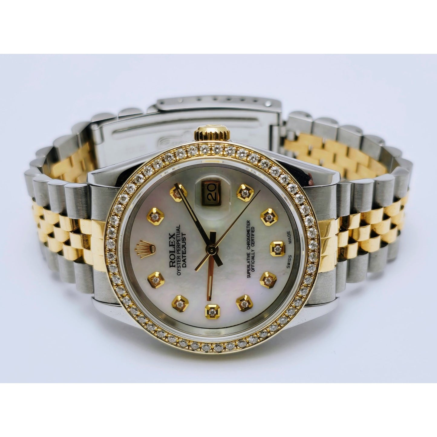 1996 Rolex 16233 36mm Mother of Pearl Dial Diamond Bezel 18K Jubilee & Steel
