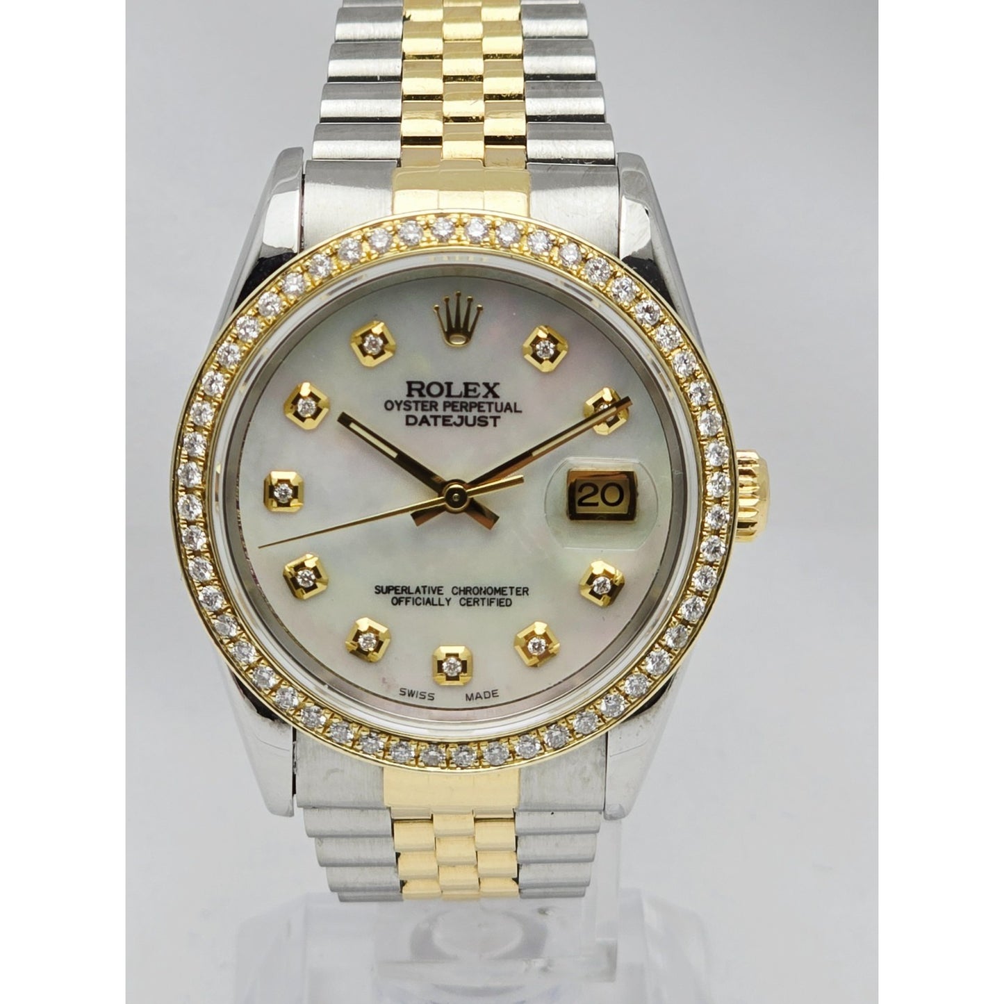 1996 Rolex 16233 36mm Mother of Pearl Dial Diamond Bezel 18K Jubilee & Steel