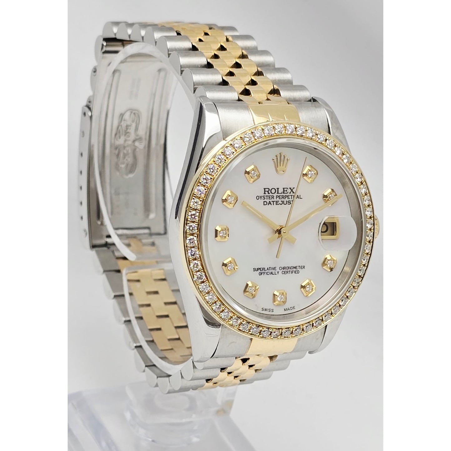 1996 Rolex 16233 36mm Mother of Pearl Dial Diamond Bezel 18K Jubilee & Steel