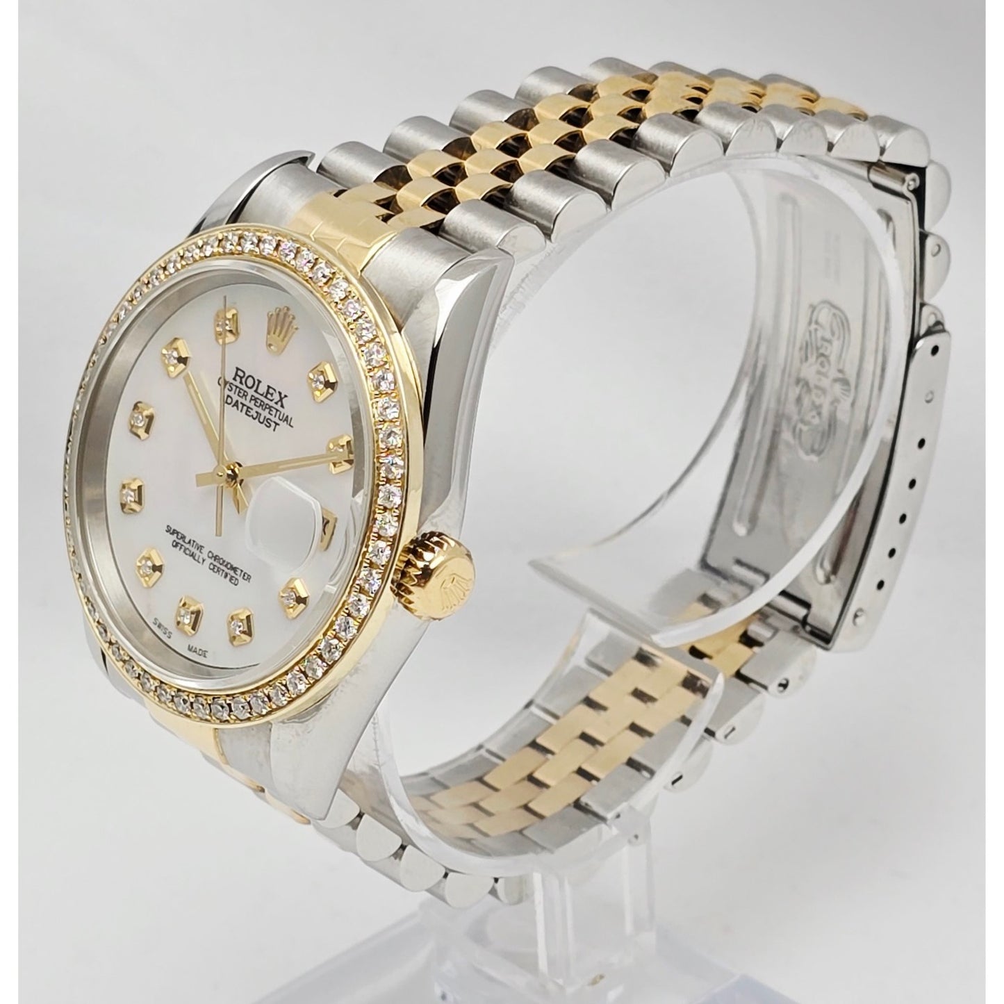 1996 Rolex 16233 36mm Mother of Pearl Dial Diamond Bezel 18K Jubilee & Steel