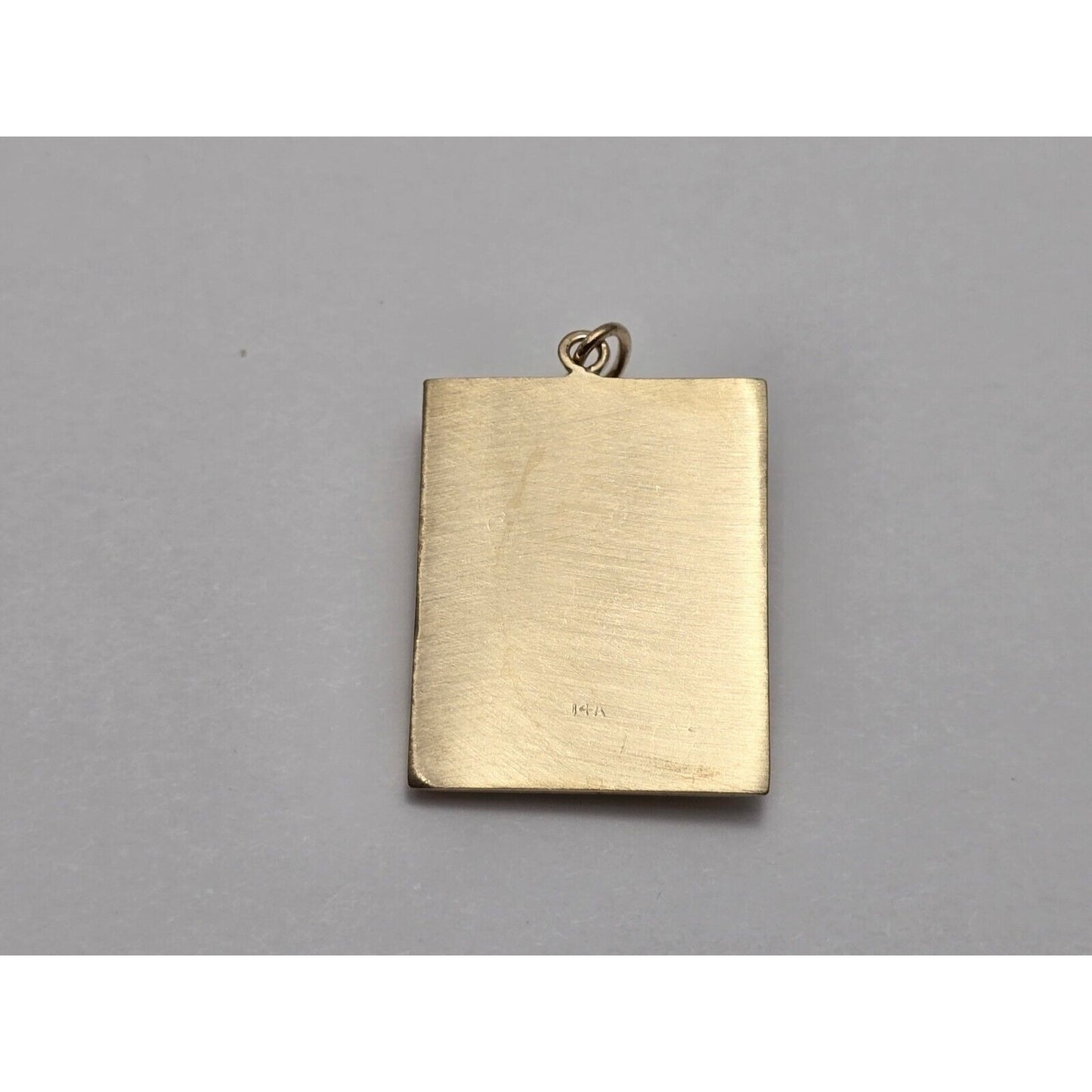 14K Yellow Gold Ruby & Sapphire Diploma Graduate Square Charm Pendant