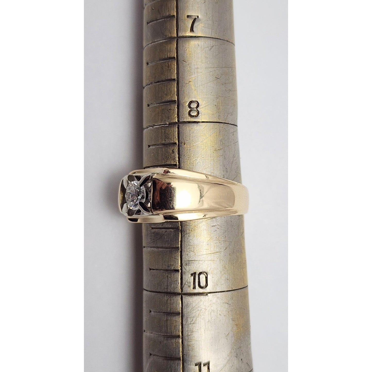 14K Two Tone Gold Diamond Men's Ring