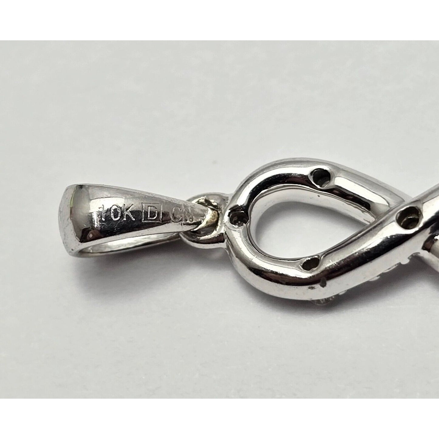 10K White Gold Diamond & Ruby Infinity Charm Pendant