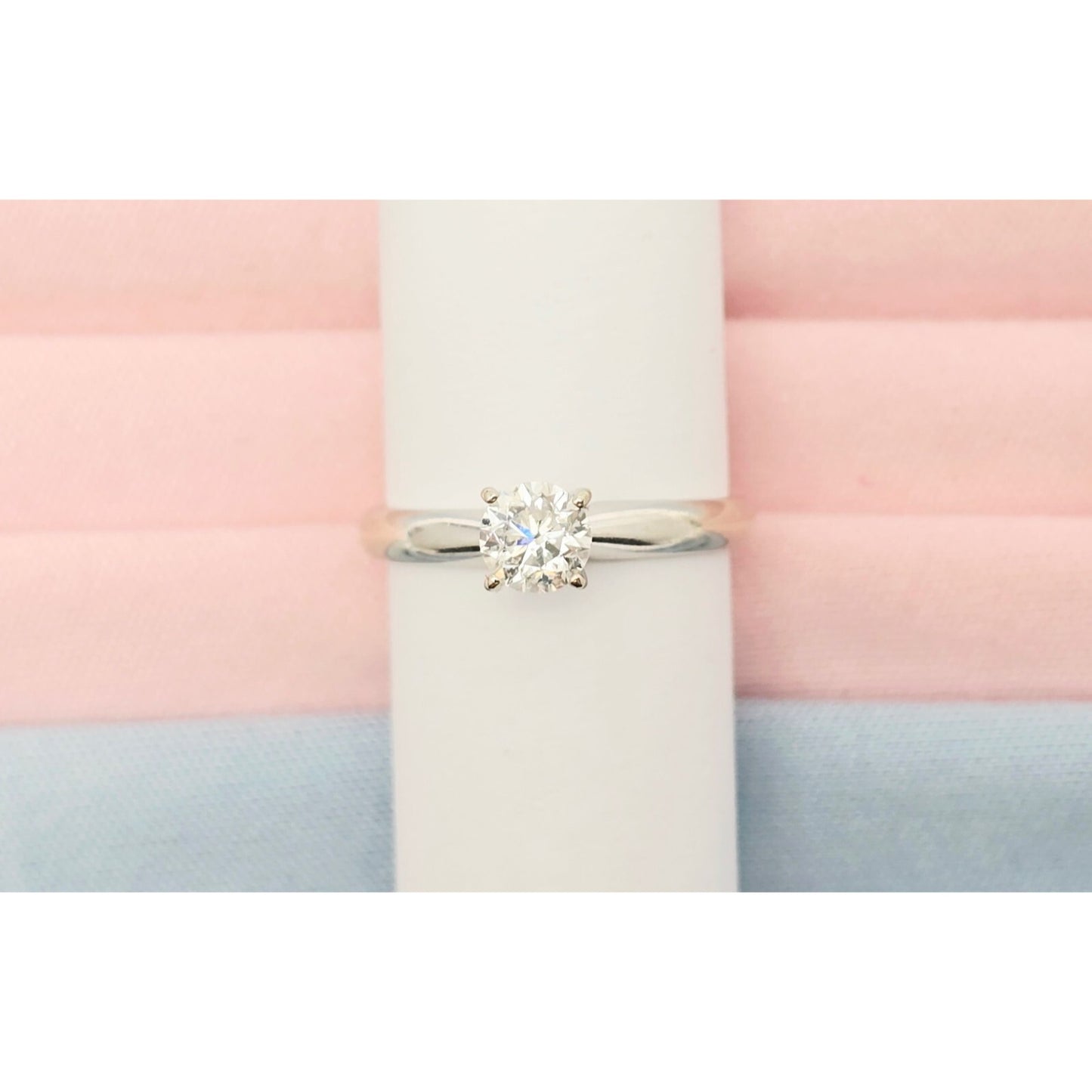 Magic Glo 14K White Gold Engagement Wedding Solitaire Round Cut Diamond Ring