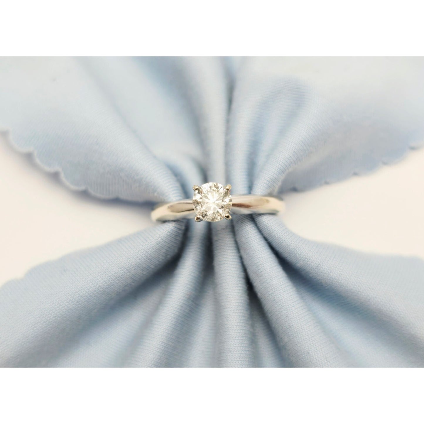 Magic Glo 14K White Gold Engagement Wedding Solitaire Round Cut Diamond Ring