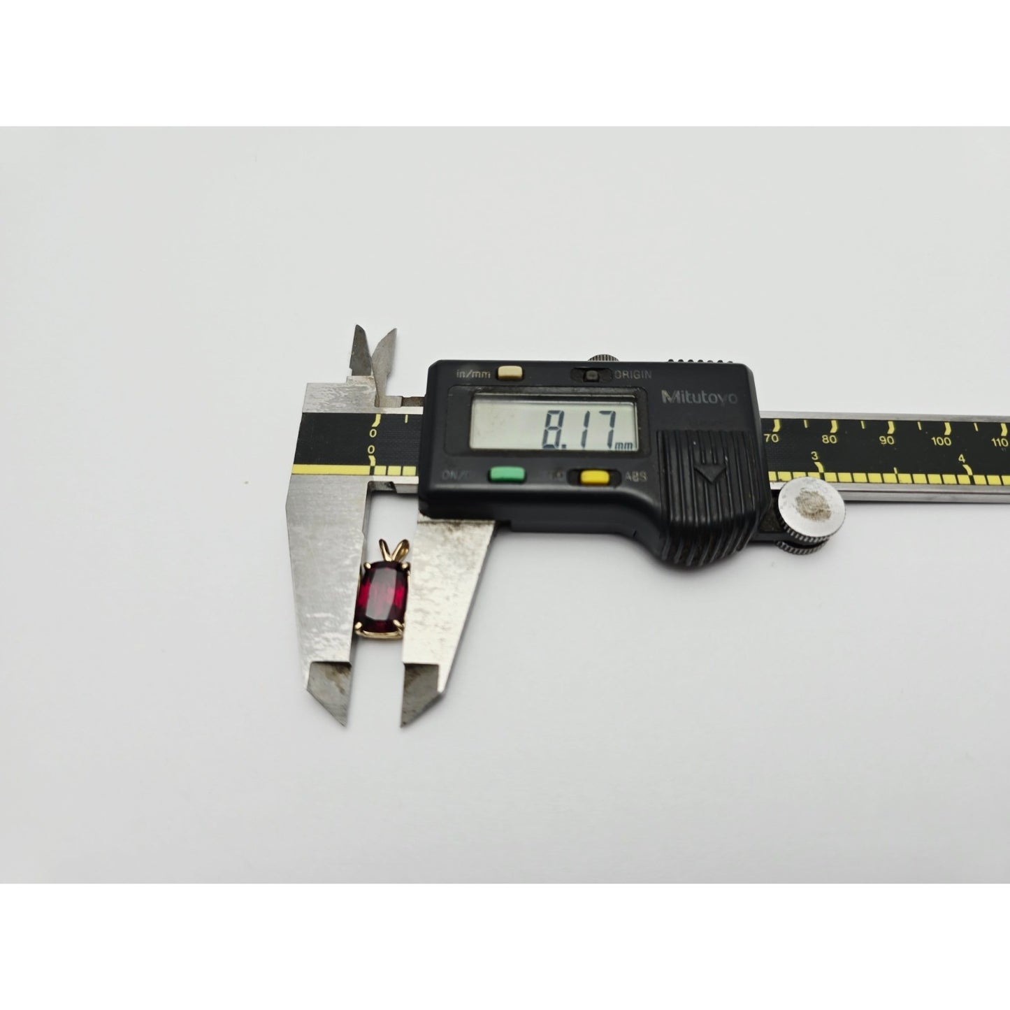 14K Yellow Gold Rectangle Cushion Cut Garnet Charm Pendant