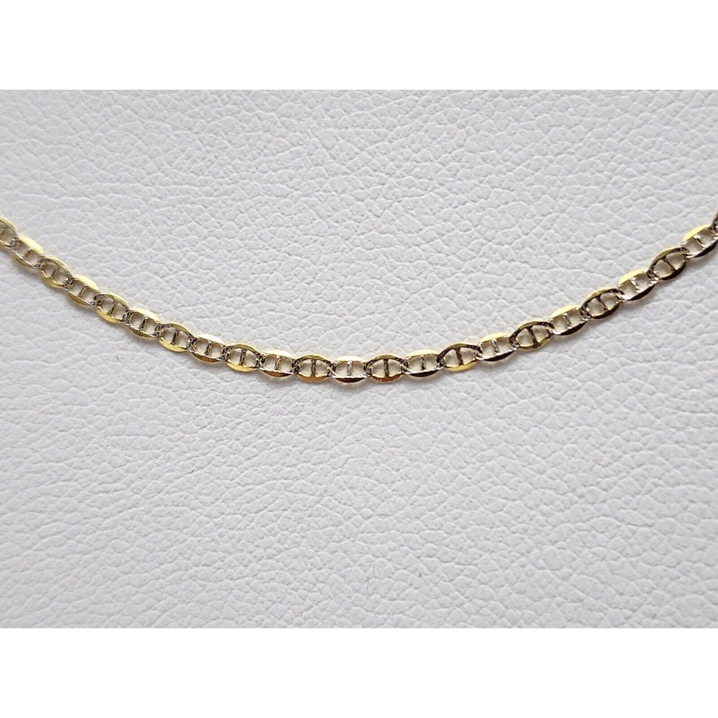 14K Two Tone Gold Diamond Cut Mariner Link Chain Necklace