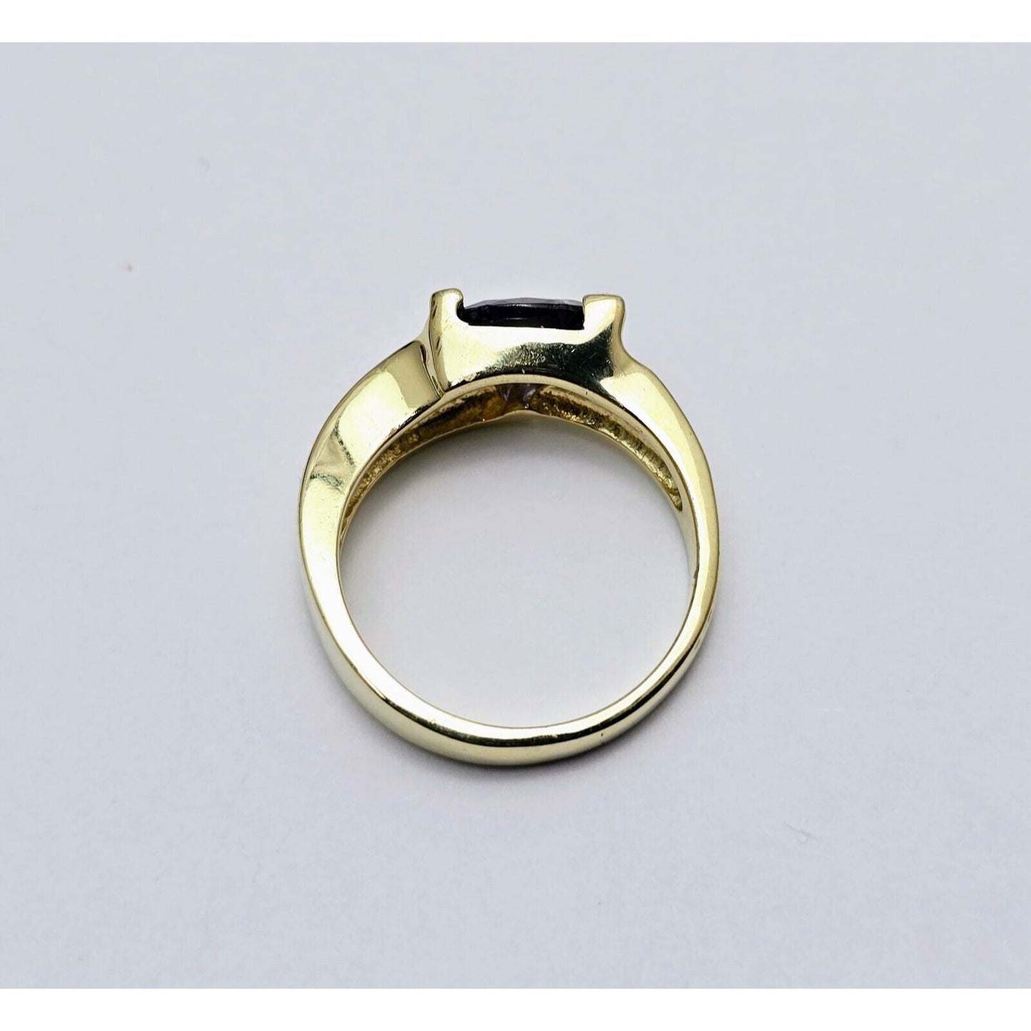 14K Yellow Gold Amethyst & Diamond Ring