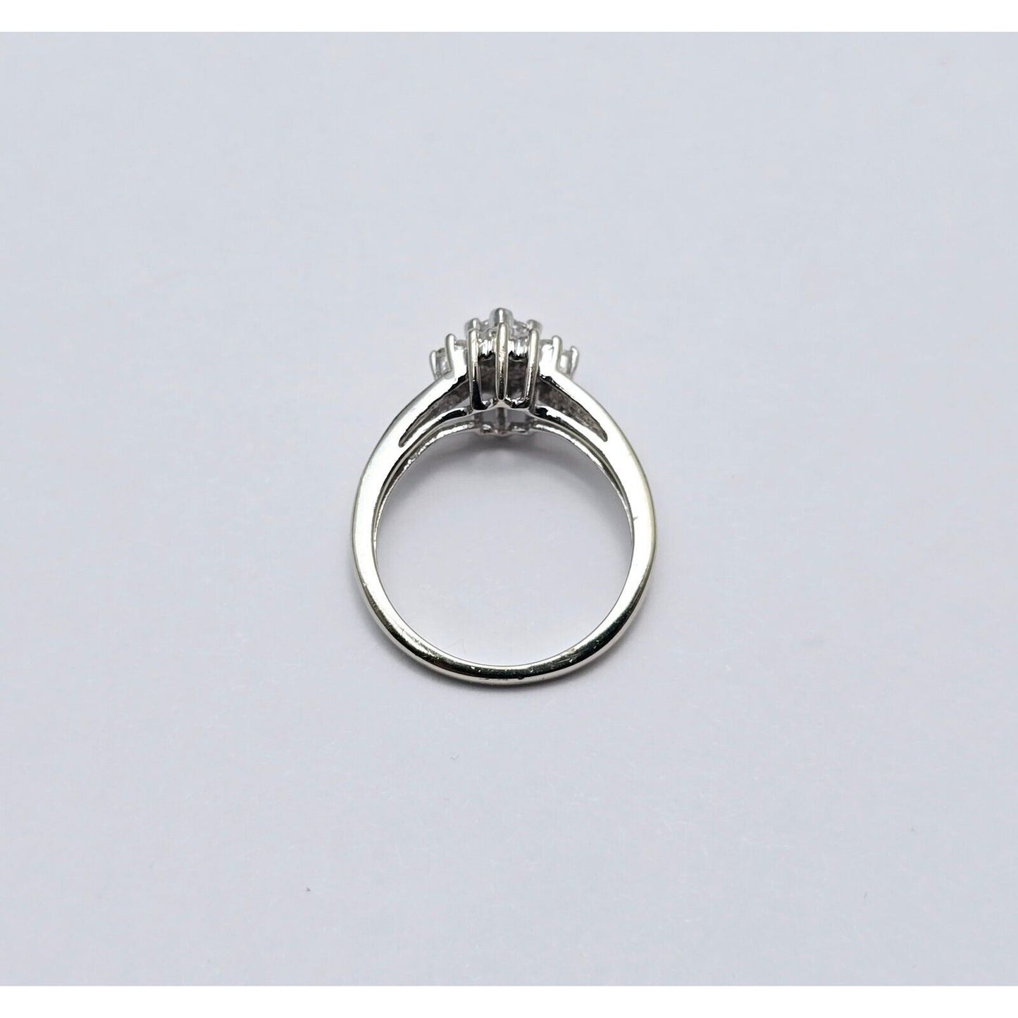 10K White Gold Flower Style Diamond Ring