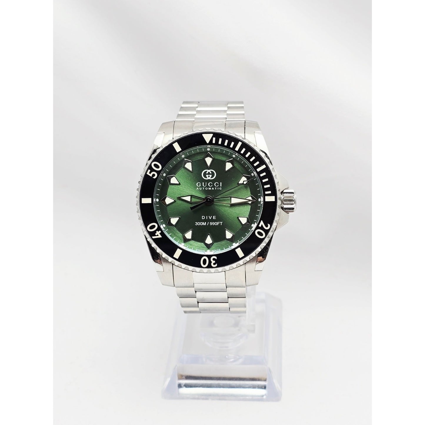 Gucci Dive Automatic Stainless Steel 40MM Green Dial Men's YA136363 Watch
