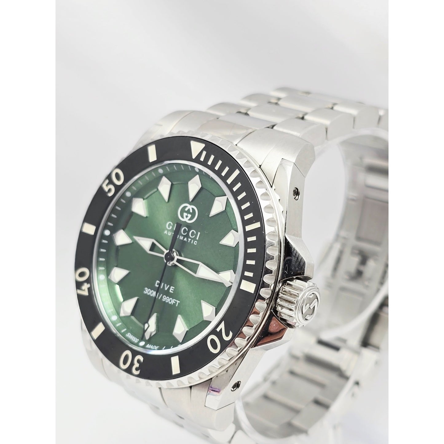 Gucci Dive Automatic Stainless Steel 40MM Green Dial Men's YA136363 Watch