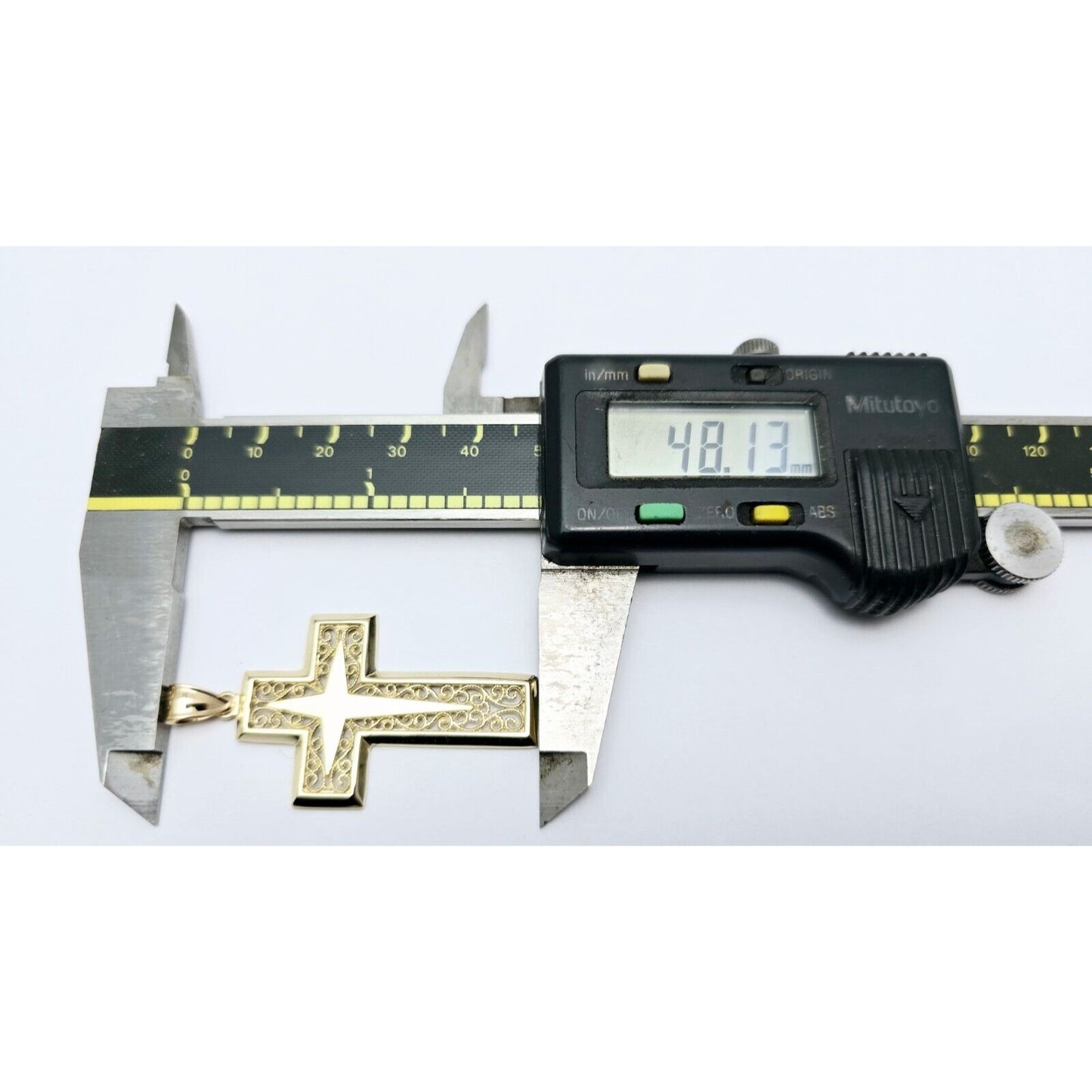 14K Yellow Gold Religious Cross Charm Pendant