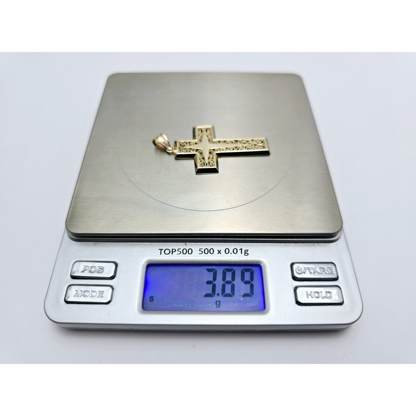 14K Yellow Gold Religious Cross Charm Pendant