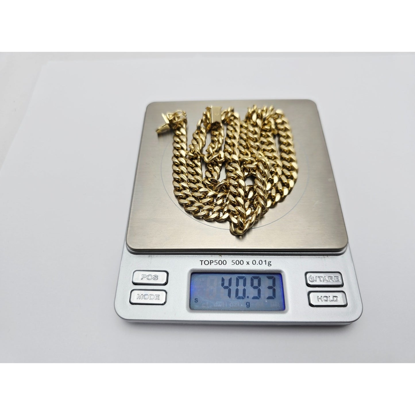 14K Yellow Gold Cuban Link Chain Necklace