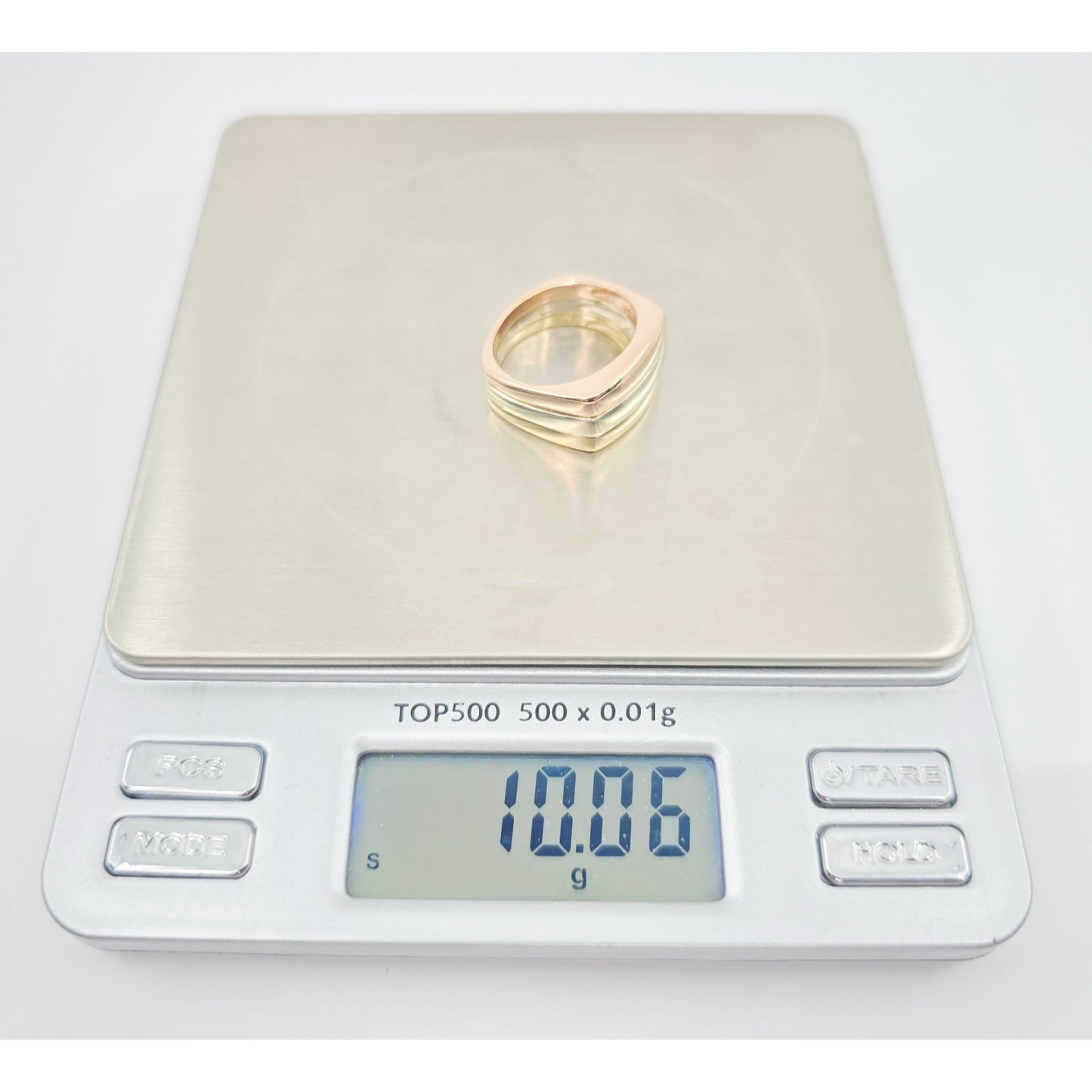 14K Tri Tone Gold Triple Row Wide Wedding Band Ring