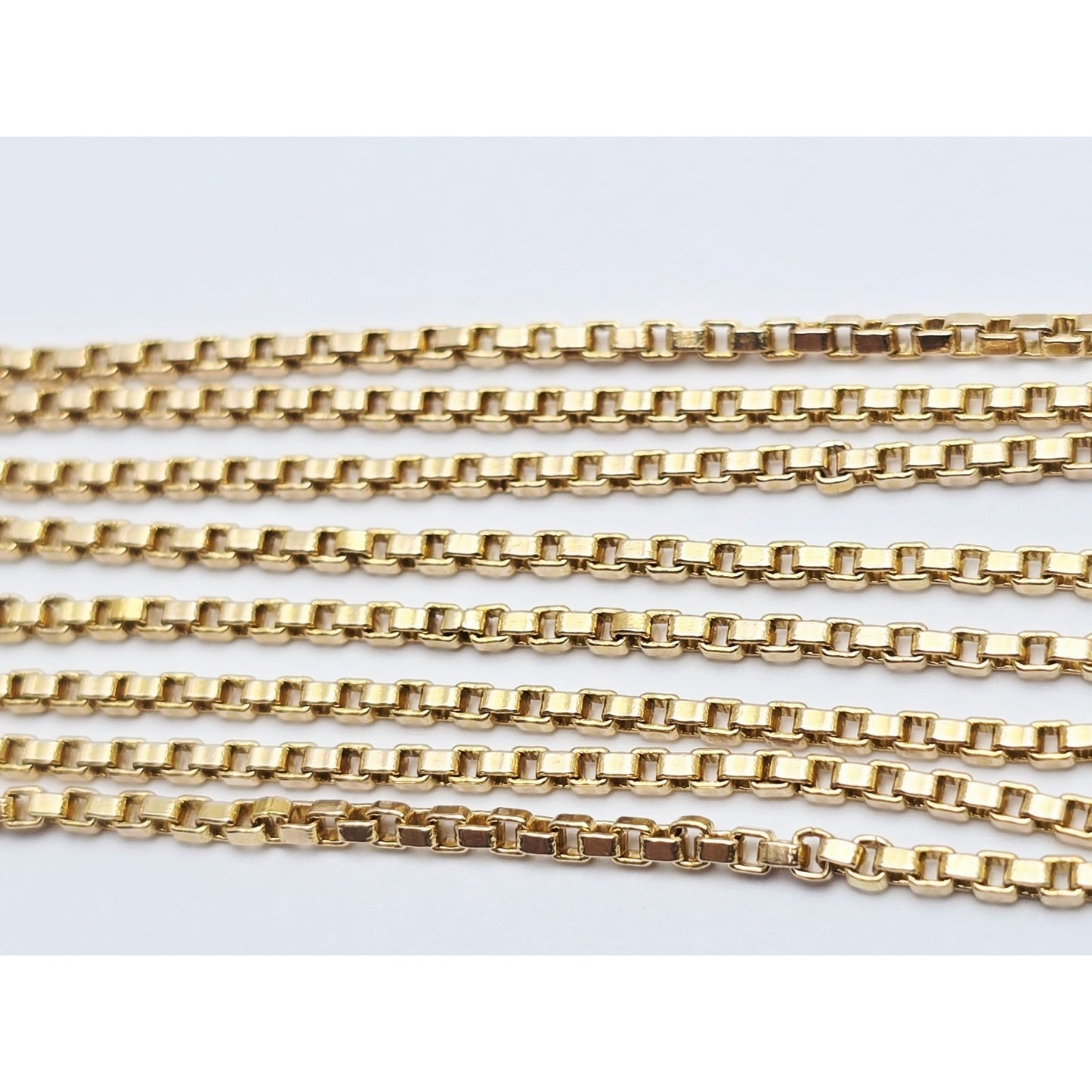 Vintage 14K Yellow Gold Box Link Chain Necklace