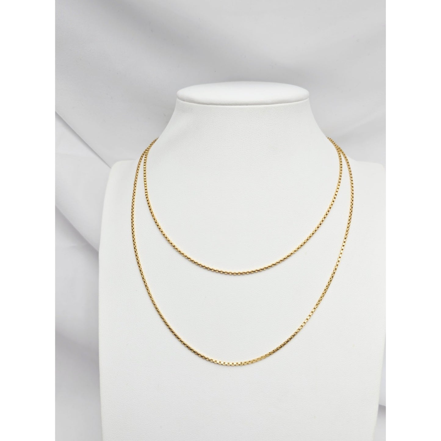 Vintage 14K Yellow Gold Box Link Chain Necklace