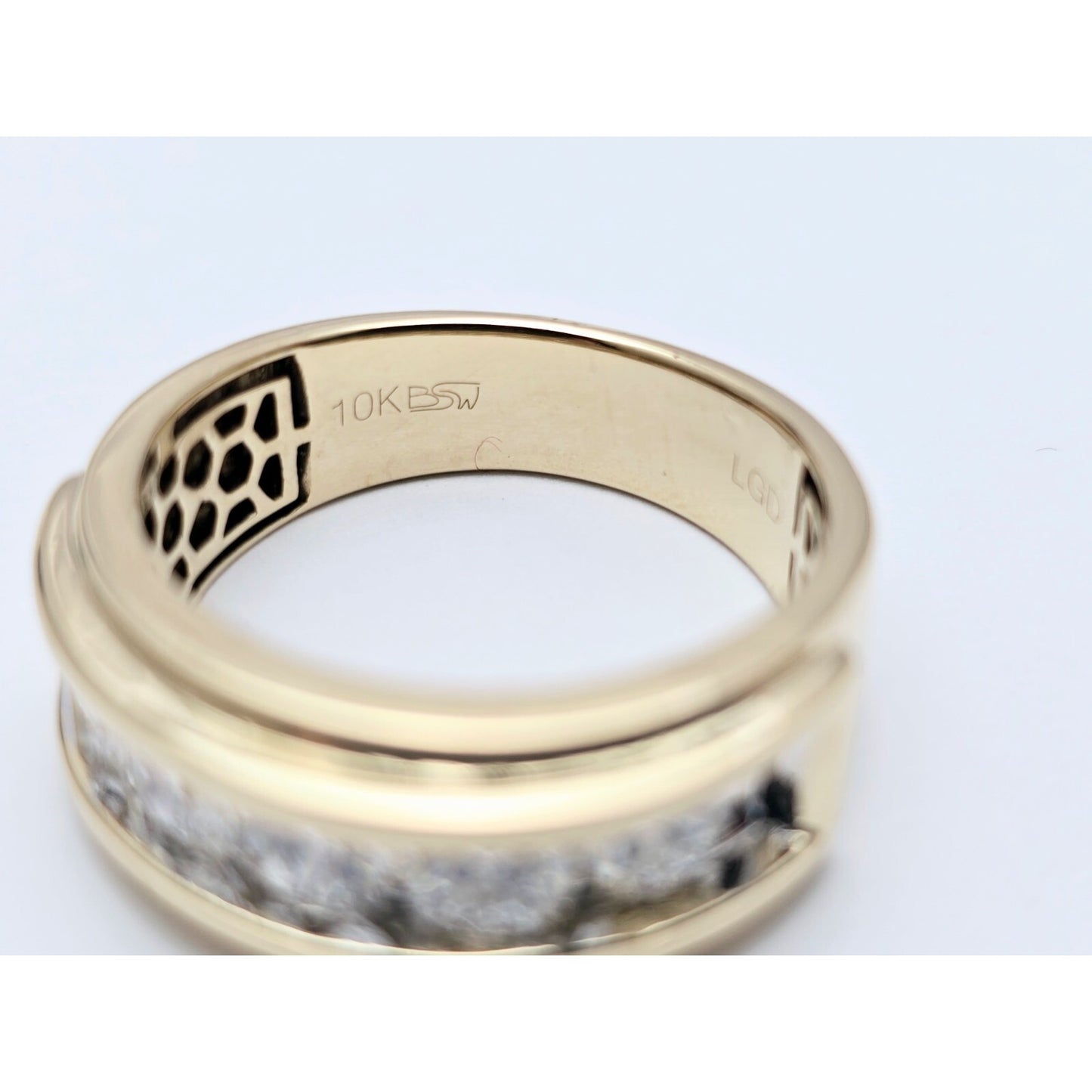 10K White Gold Lab Grown/CVD Men's Ring