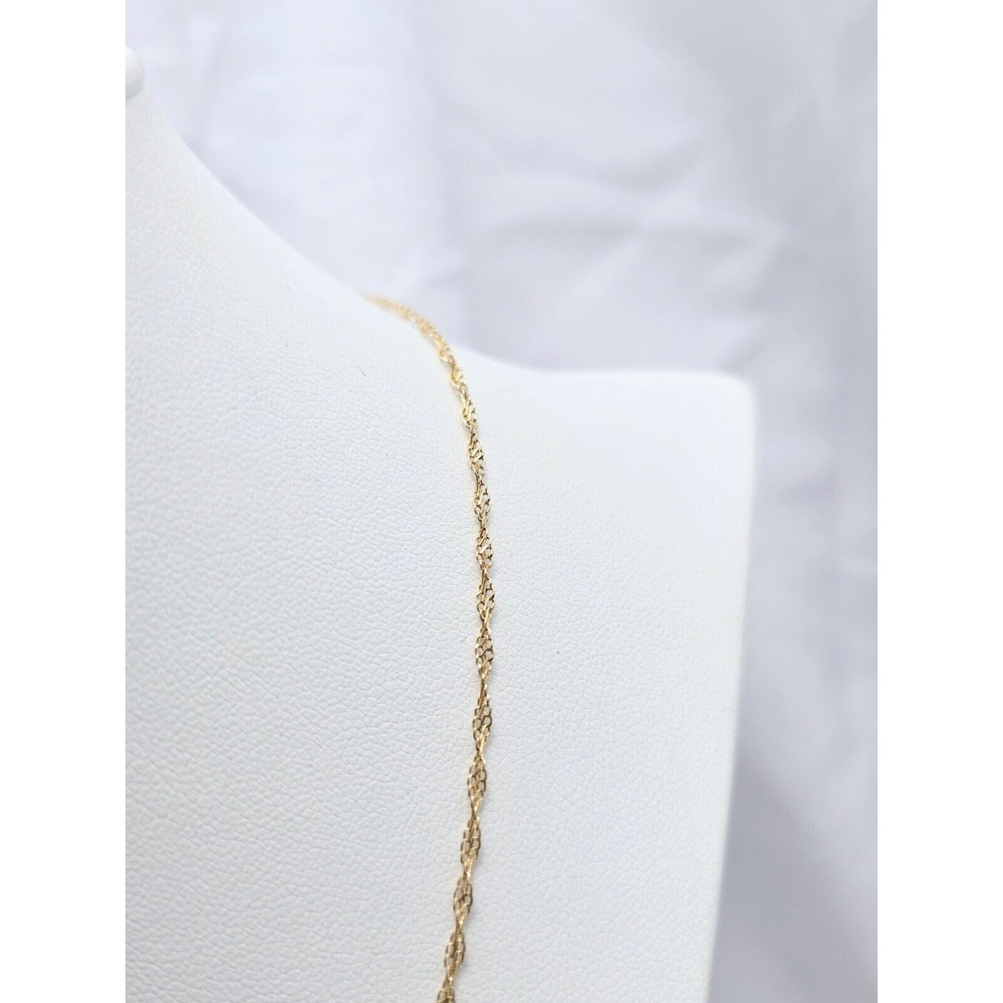 Thin 14K Yellow Gold Twisted Mesh Rope Chain Necklace