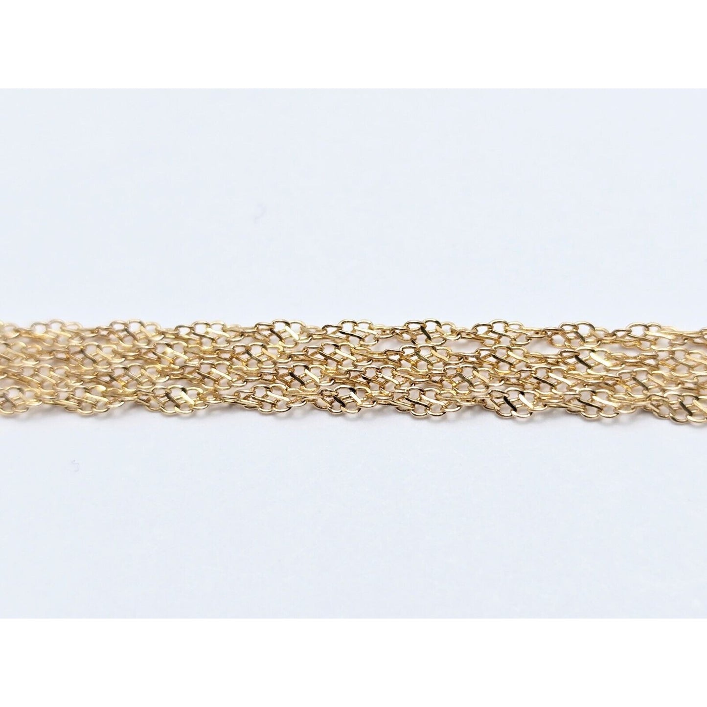 Thin 14K Yellow Gold Twisted Mesh Rope Chain Necklace