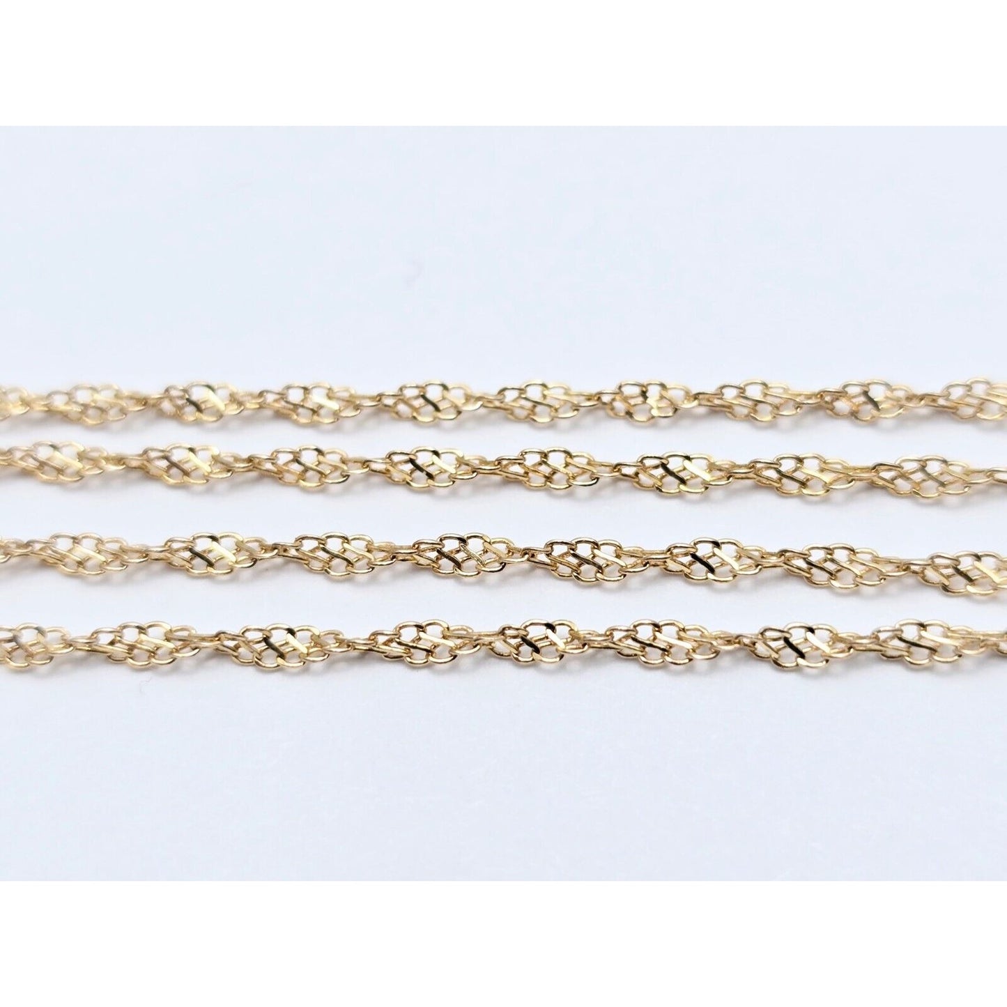 Thin 14K Yellow Gold Twisted Mesh Rope Chain Necklace