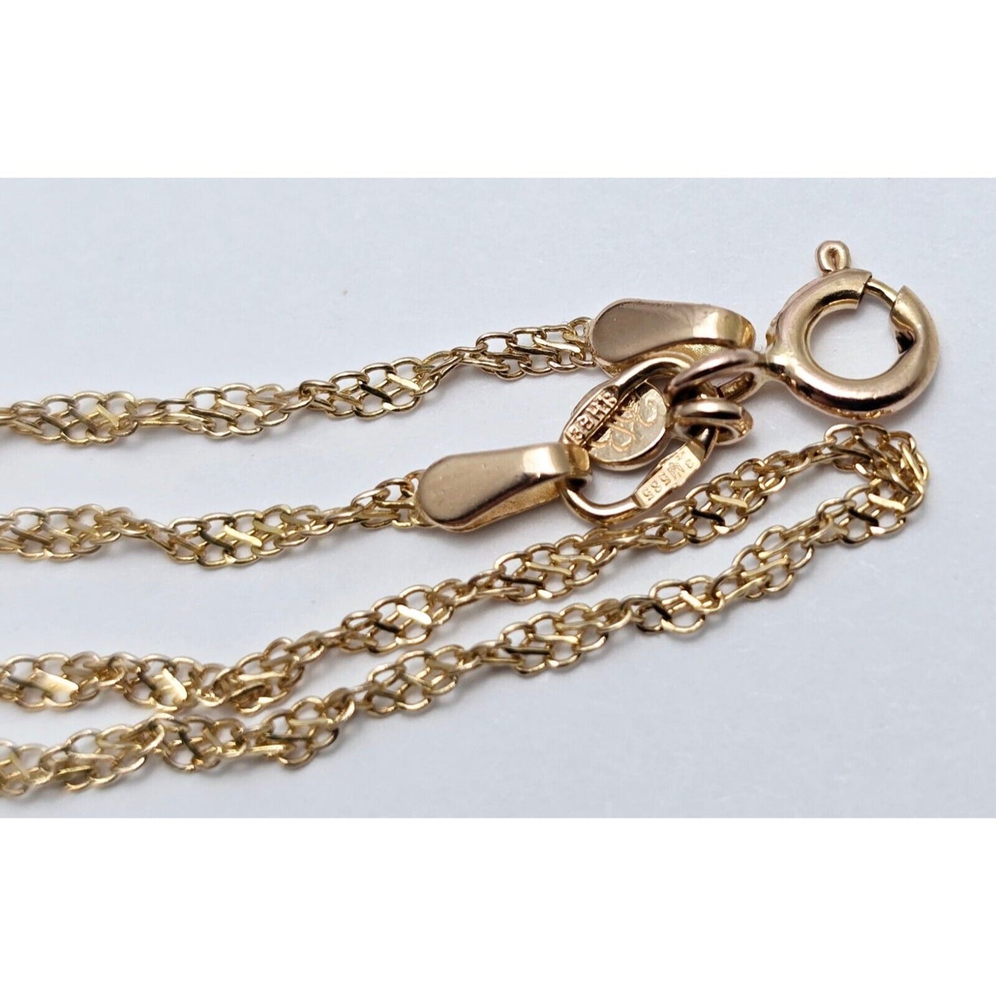 Thin 14K Yellow Gold Twisted Mesh Rope Chain Necklace