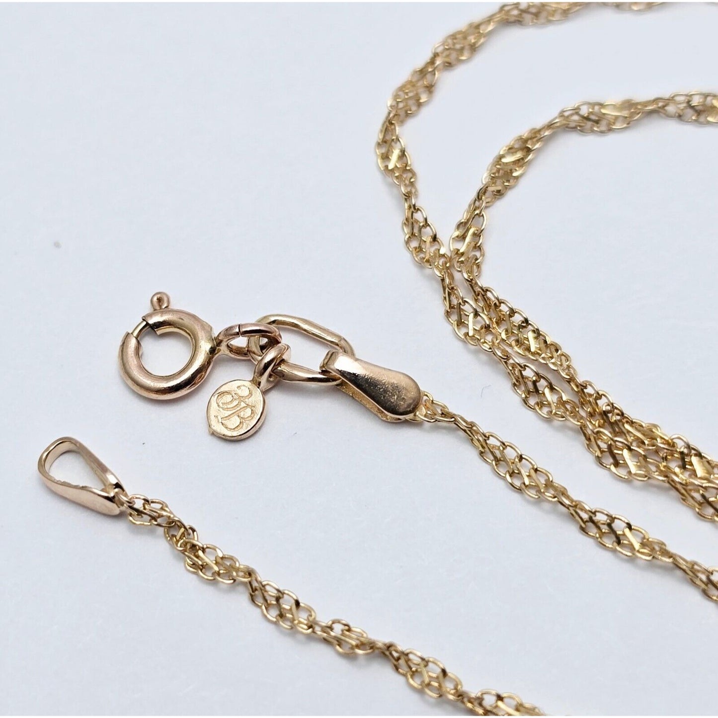 Thin 14K Yellow Gold Twisted Mesh Rope Chain Necklace