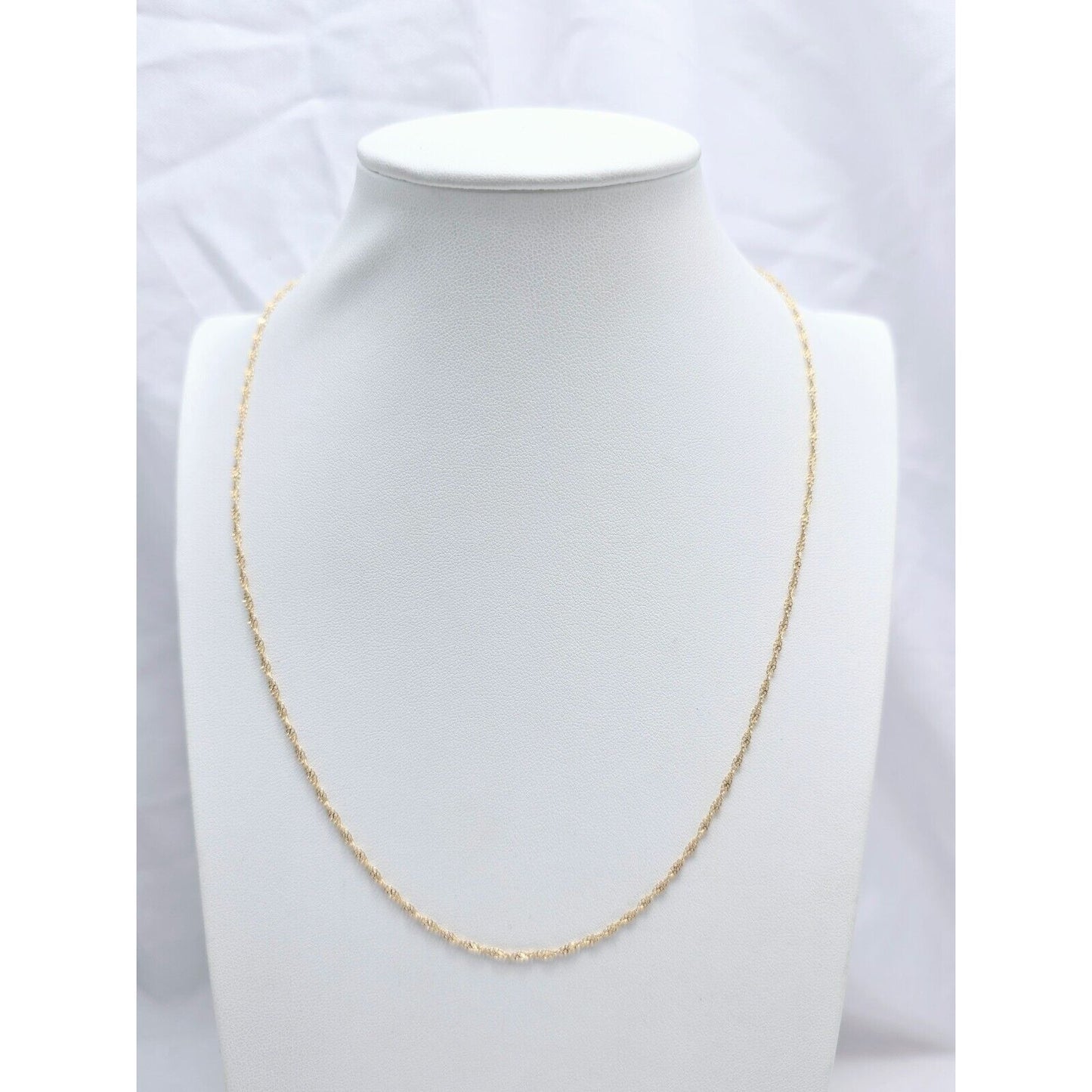 Thin 14K Yellow Gold Twisted Mesh Rope Chain Necklace