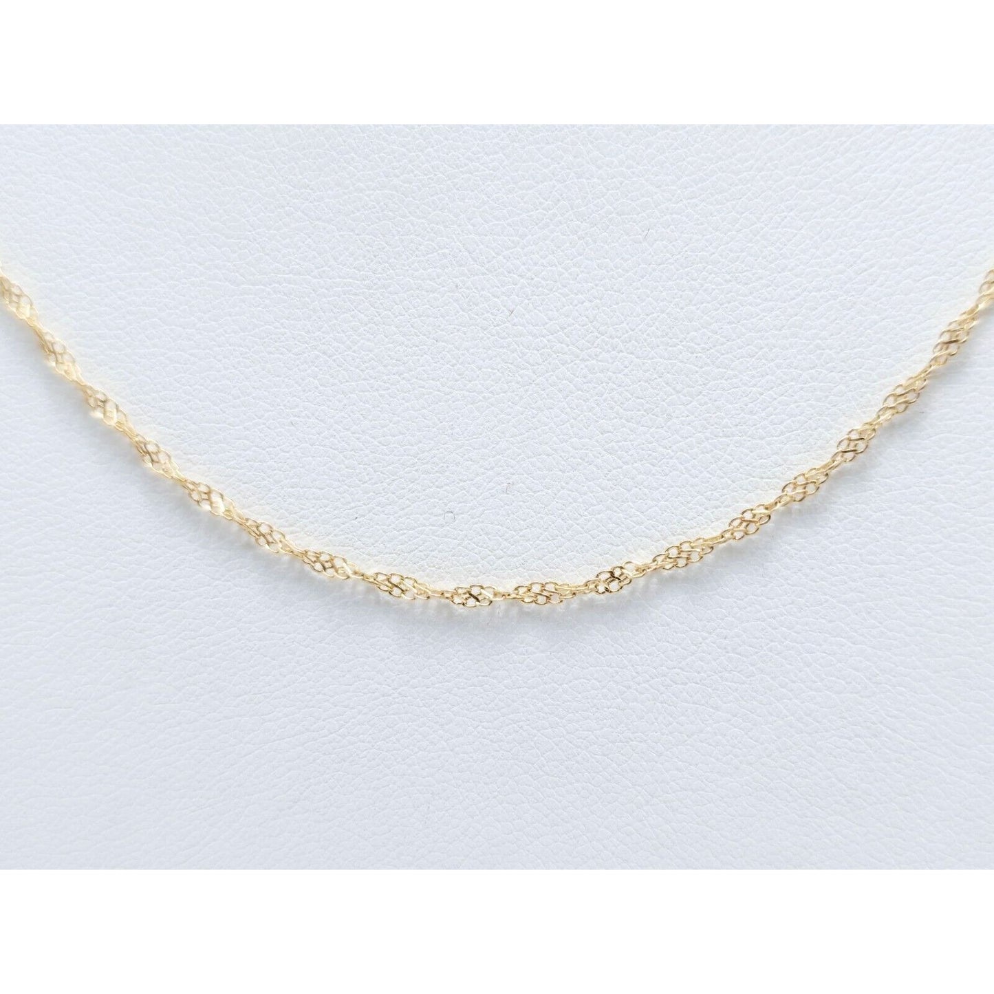 Thin 14K Yellow Gold Twisted Mesh Rope Chain Necklace