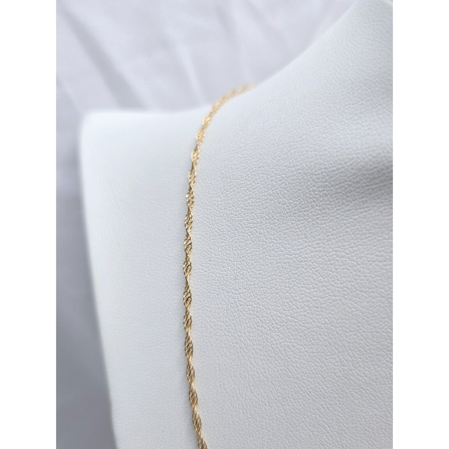 Thin 14K Yellow Gold Twisted Mesh Rope Chain Necklace