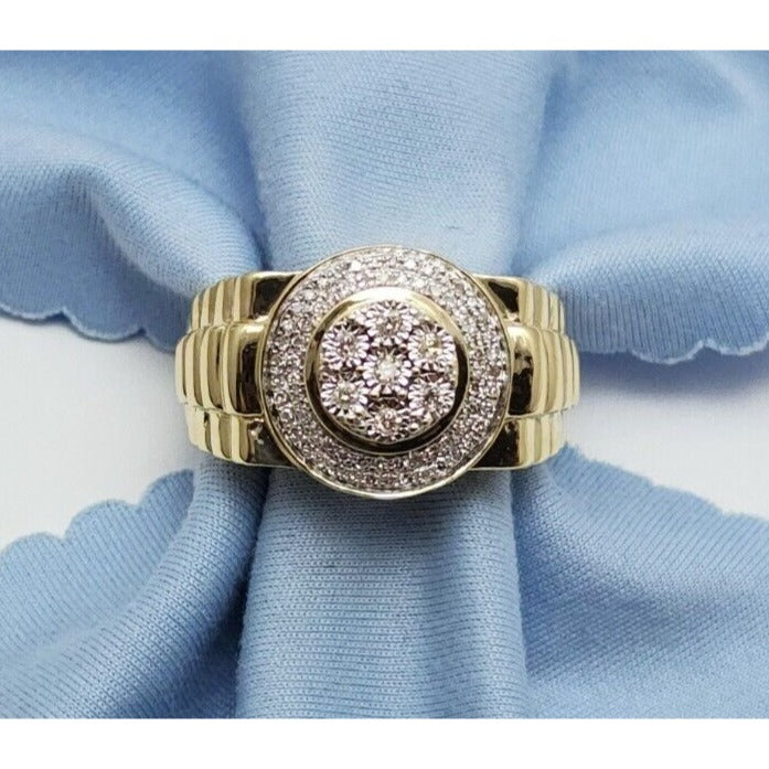 10K Two Tone Gold Rolex Diamond Ring