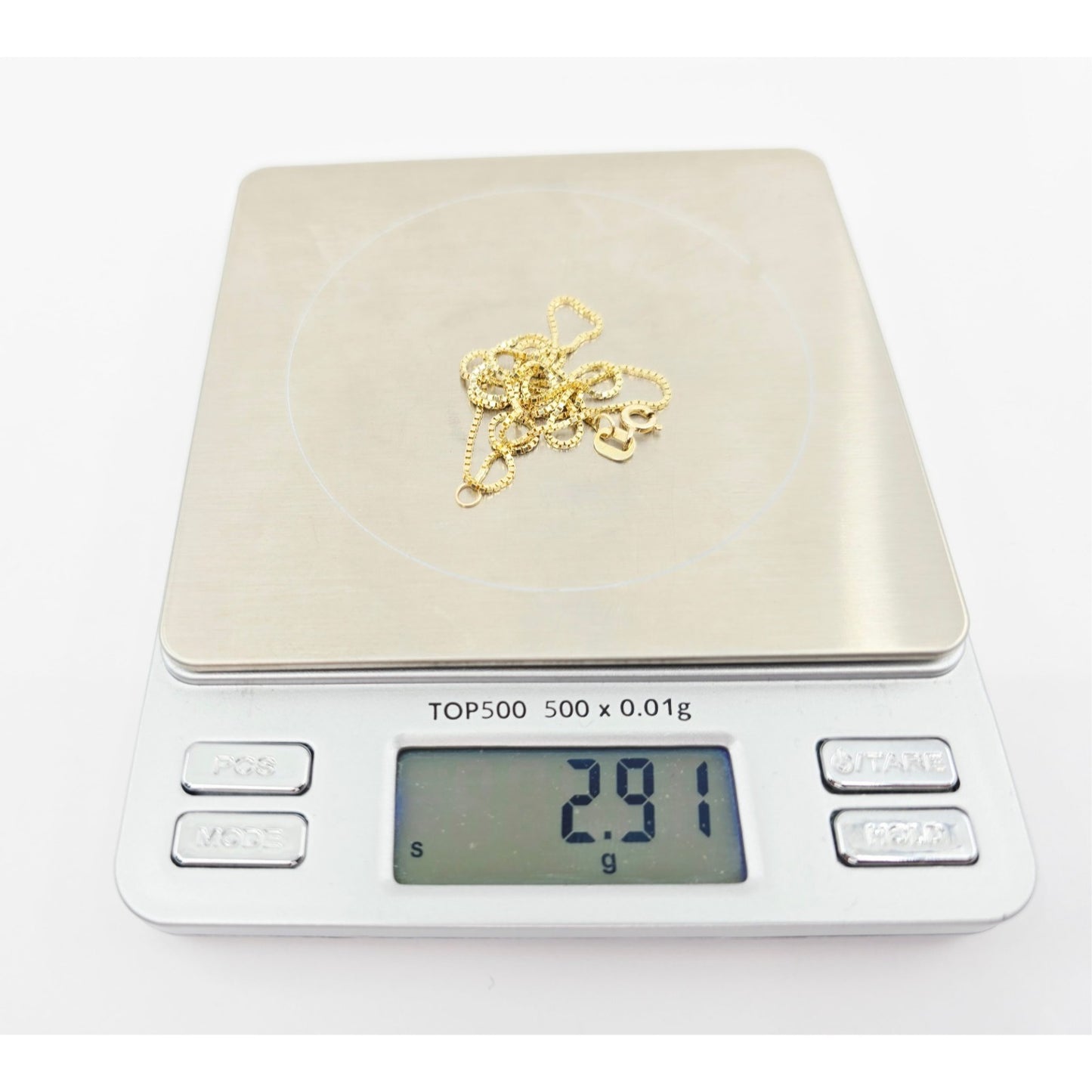 14K Yellow Gold Box Link Chain Necklace