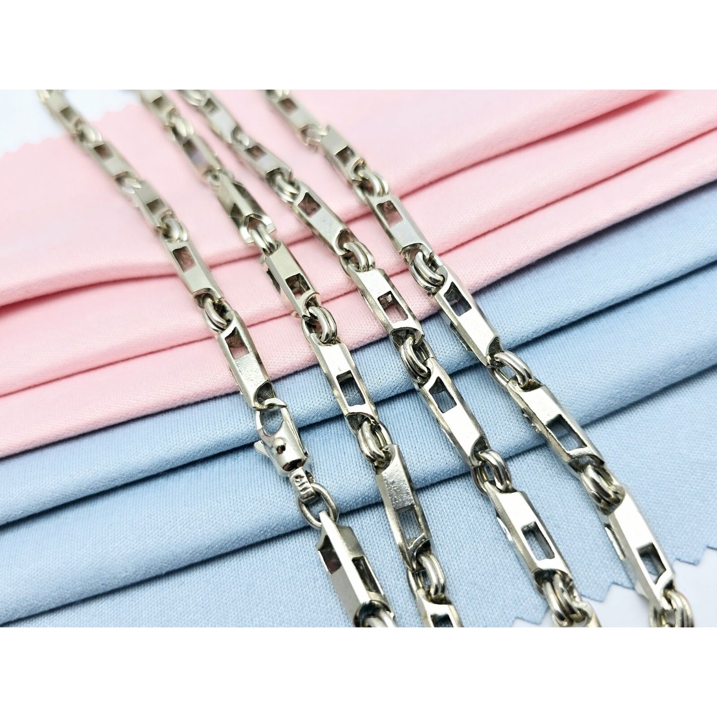 10K White Gold Custom Link Chain Necklace