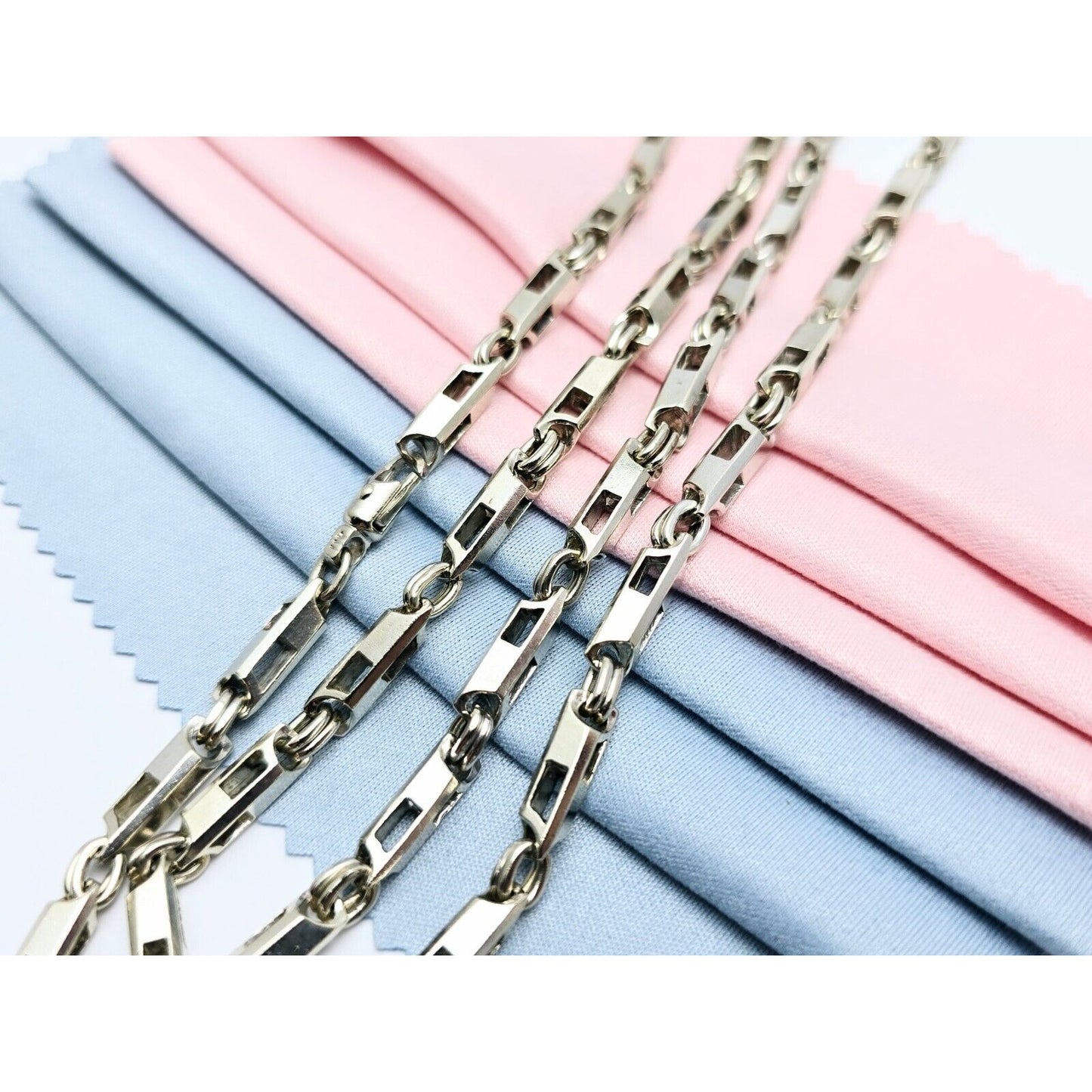 10K White Gold Custom Link Chain Necklace