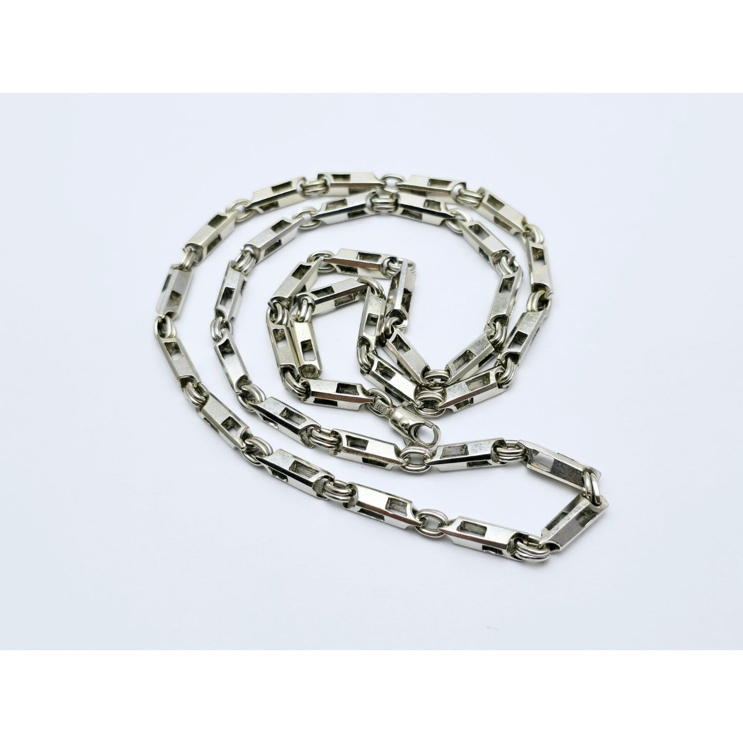 10K White Gold Custom Link Chain Necklace