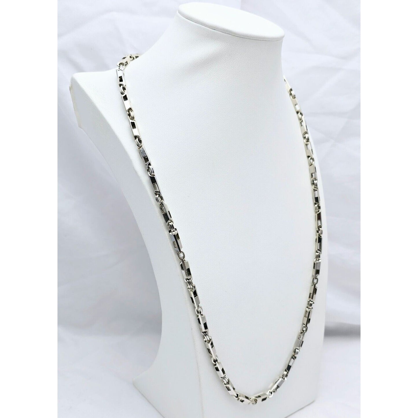 10K White Gold Custom Link Chain Necklace