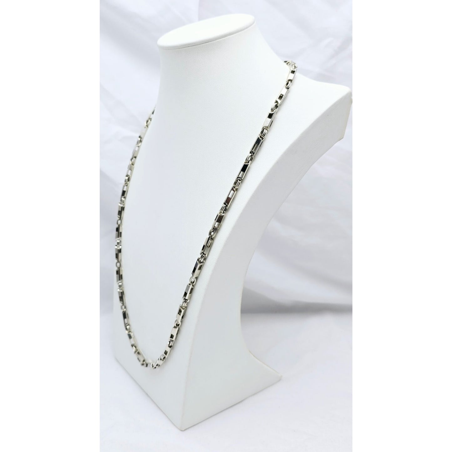 10K White Gold Custom Link Chain Necklace