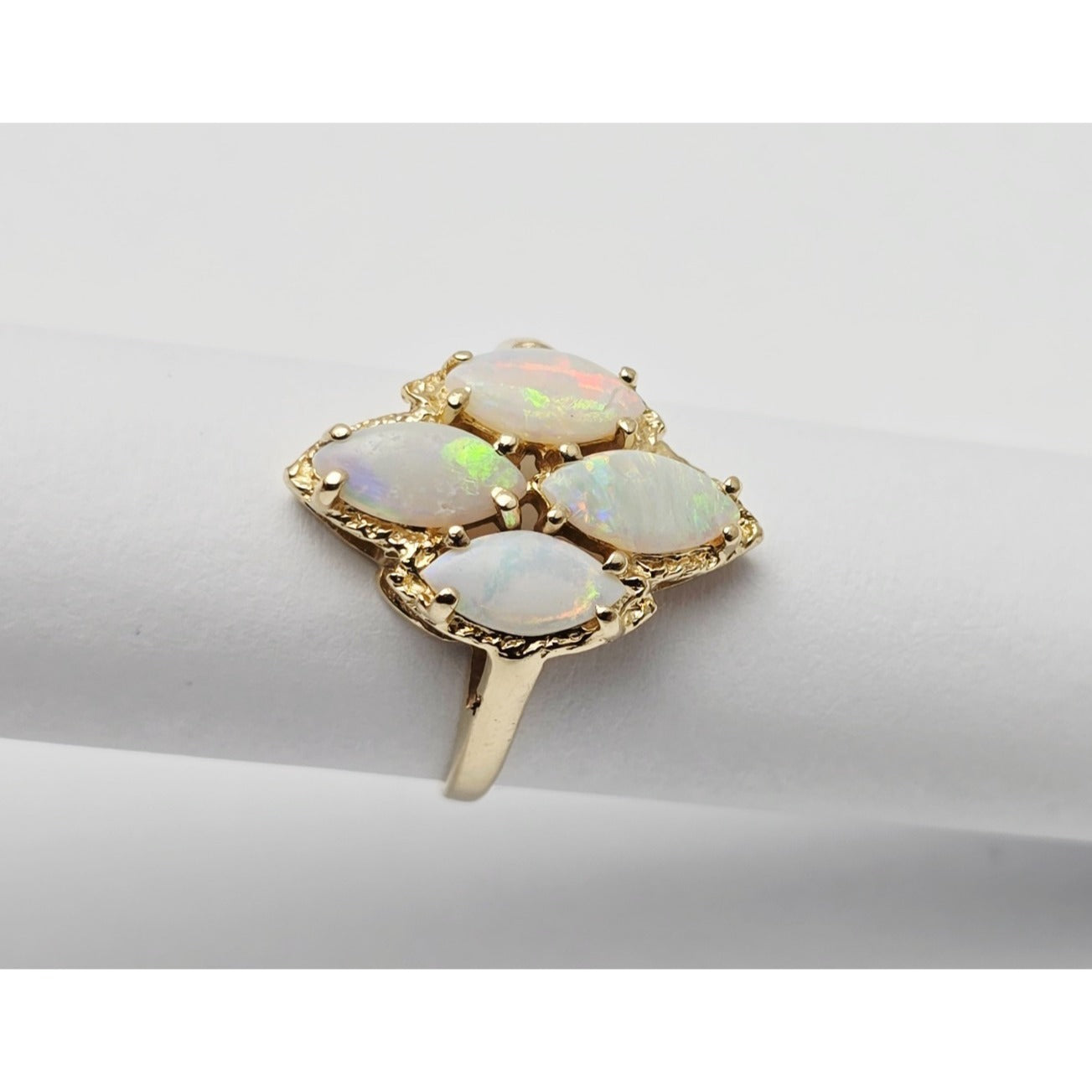 14K Yellow Gold Fire Opal Cocktail Ring