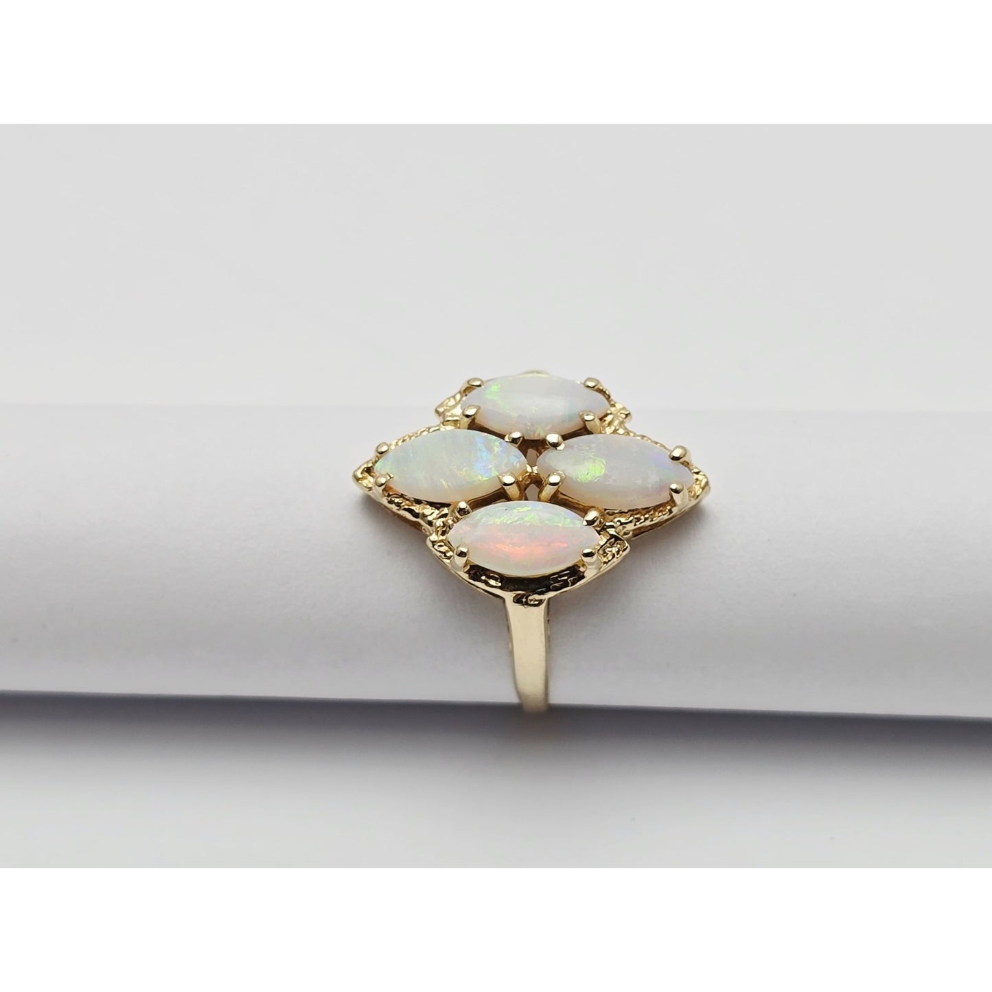 14K Yellow Gold Fire Opal Cocktail Ring
