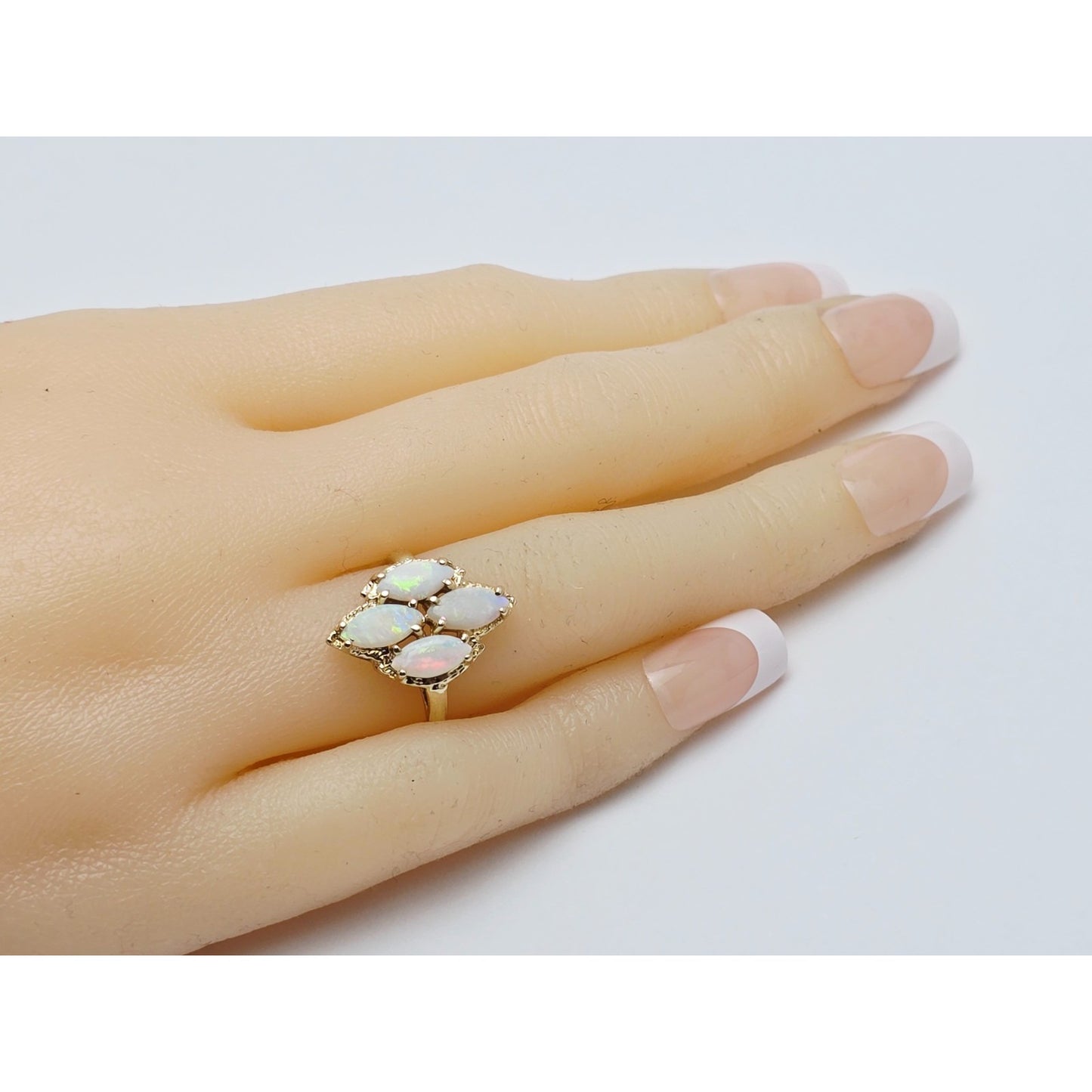 14K Yellow Gold Fire Opal Cocktail Ring